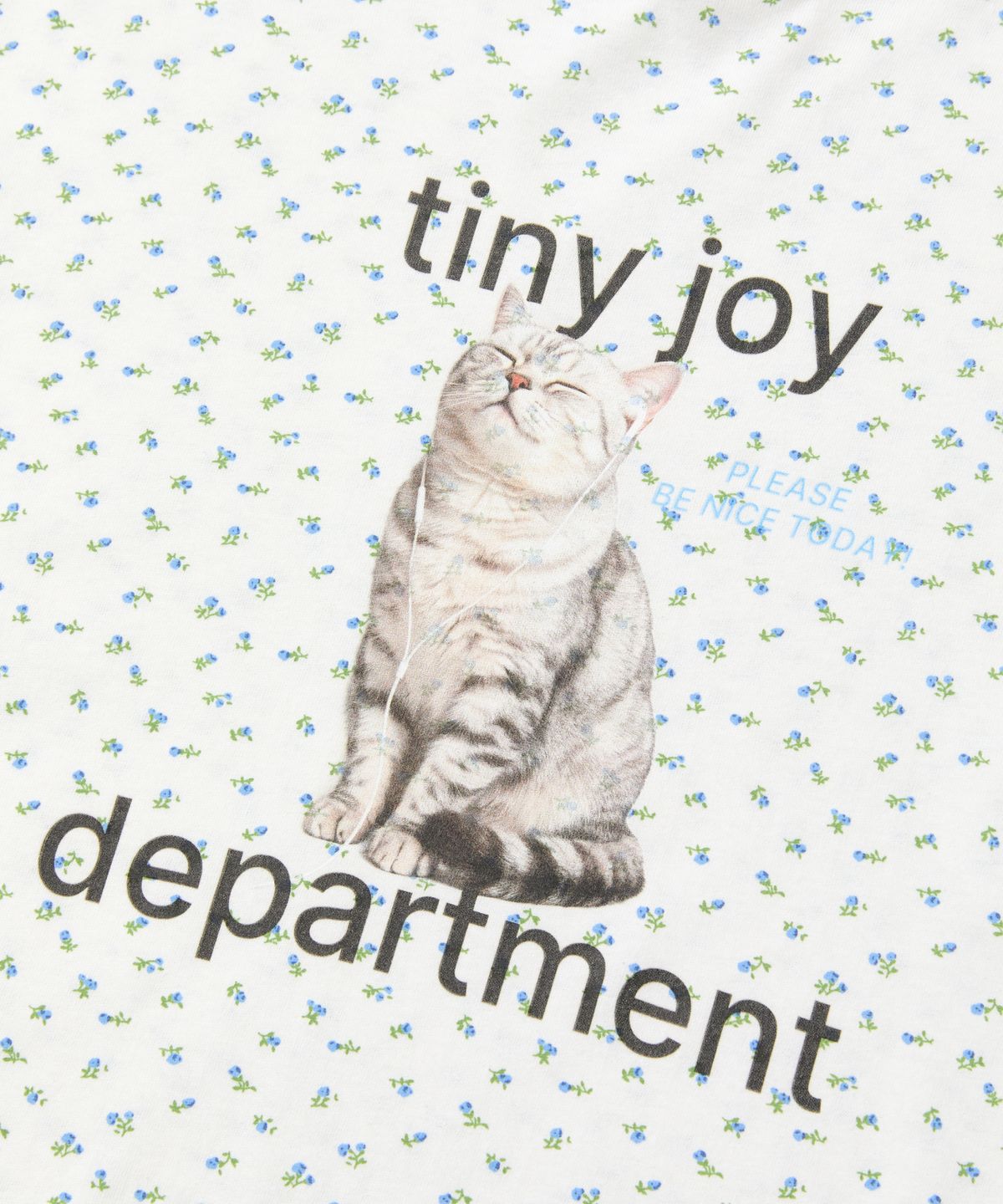 포에브(POEV) Joy Cat T-Shirt - White Flower