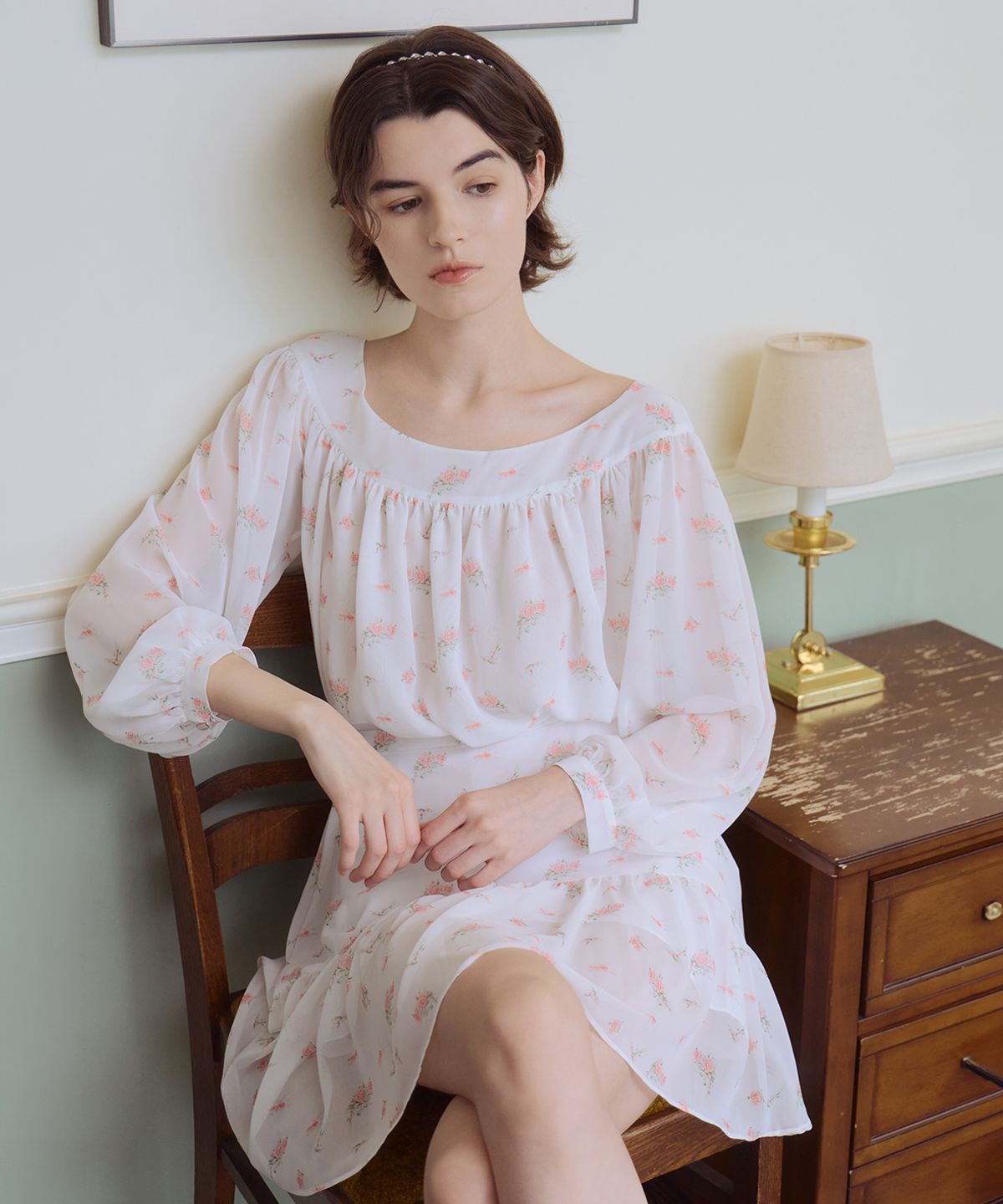 아이스가든에이오공팔(ICE GARDEN A.508) Splendeur de la Rose Print Skirt