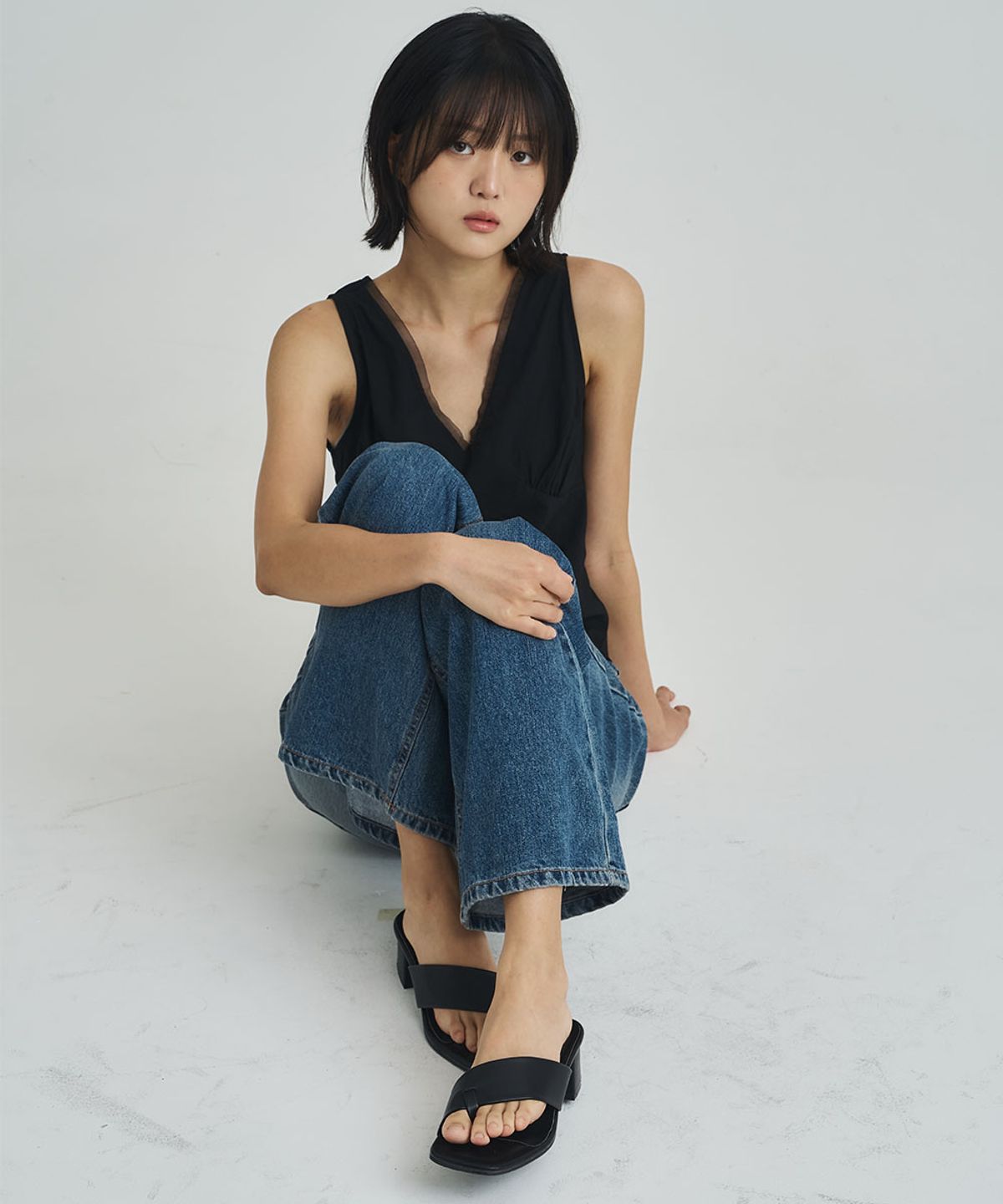 페이즈문(PHASE MOON) Line 소프트 쪼리 뮬 샌들 (5cm)