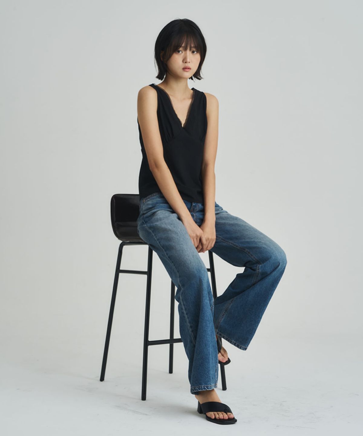 페이즈문(PHASE MOON) Line 소프트 쪼리 뮬 샌들 (5cm)