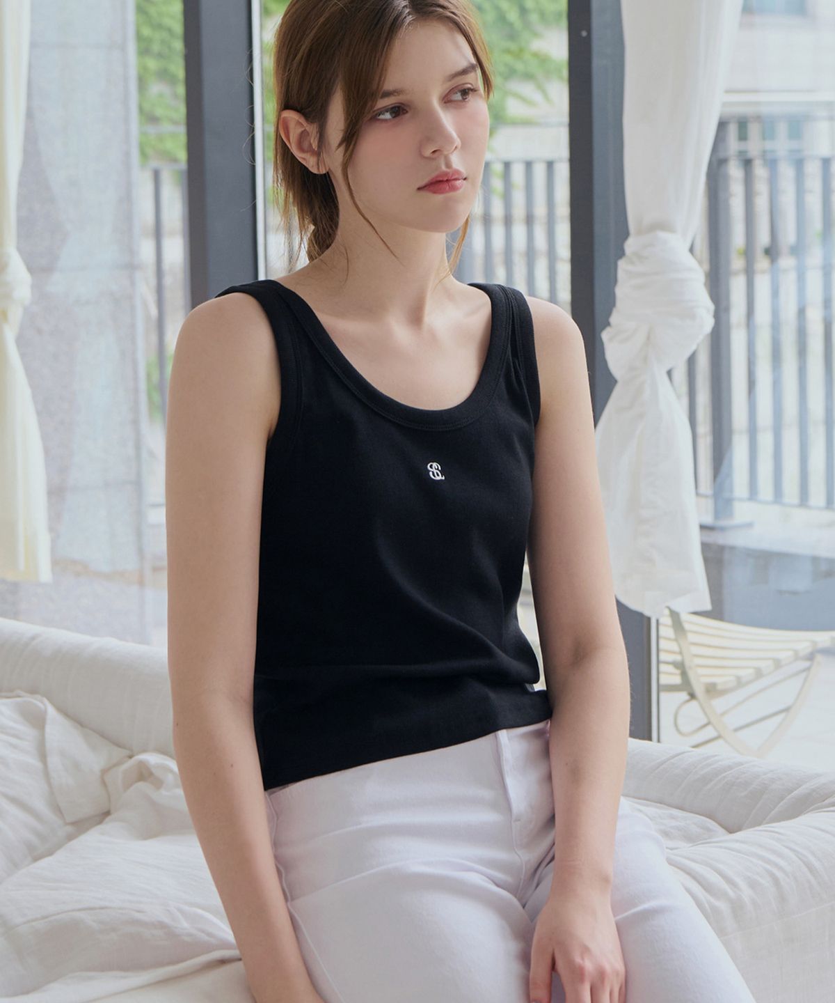 슬로우롤리(SLOWLOLLI) Nubi ribbed sleeveless_2 Colors