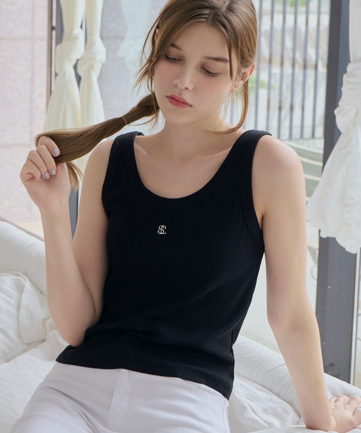 슬로우롤리(SLOWLOLLI) Nubi ribbed sleeveless_2 Colors