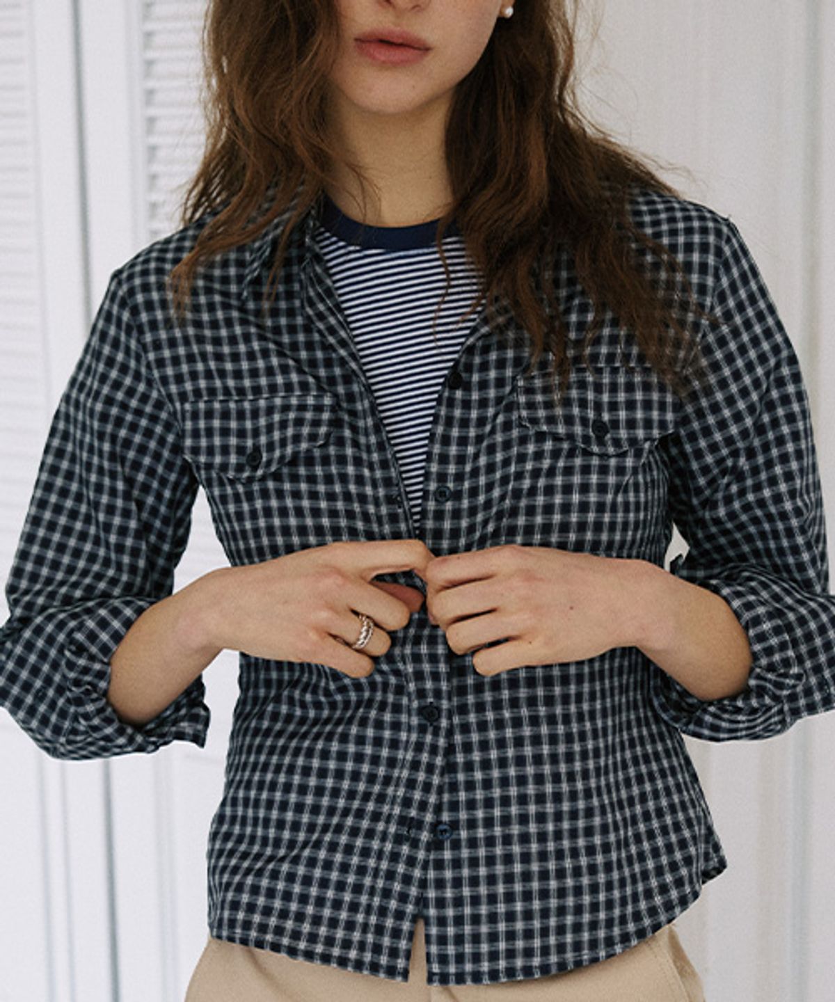 안젤로비안코(ANGELO BIANCO) Willow Shirt_Check