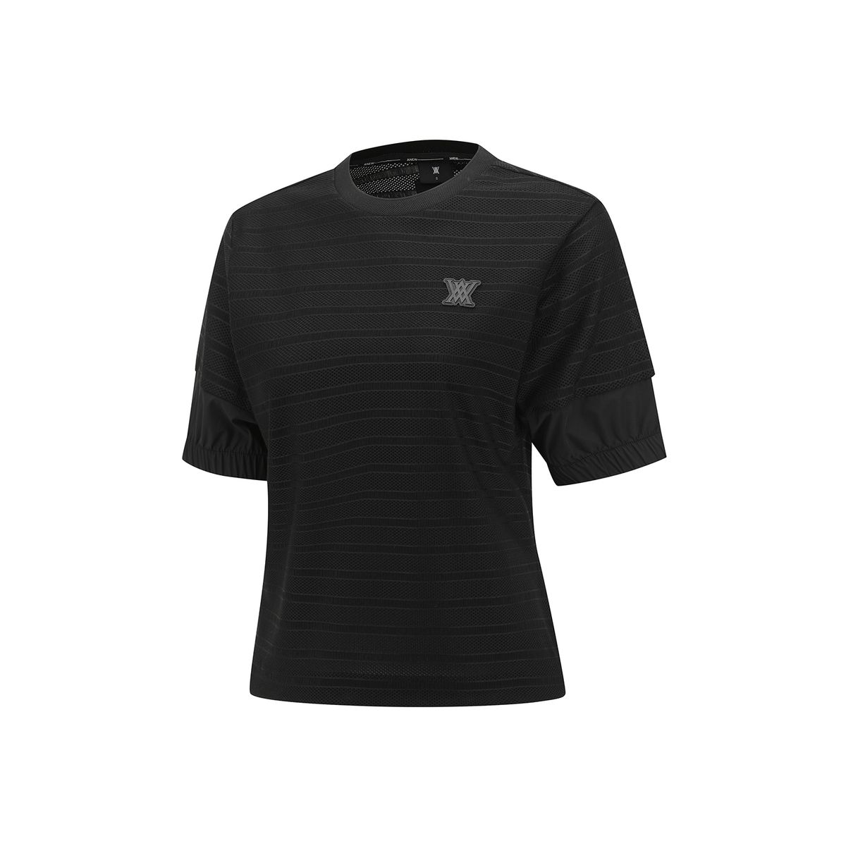 어뉴골프(ANEW GOLF) WOMEN VOLUME ROUND T-SHIRT_BK