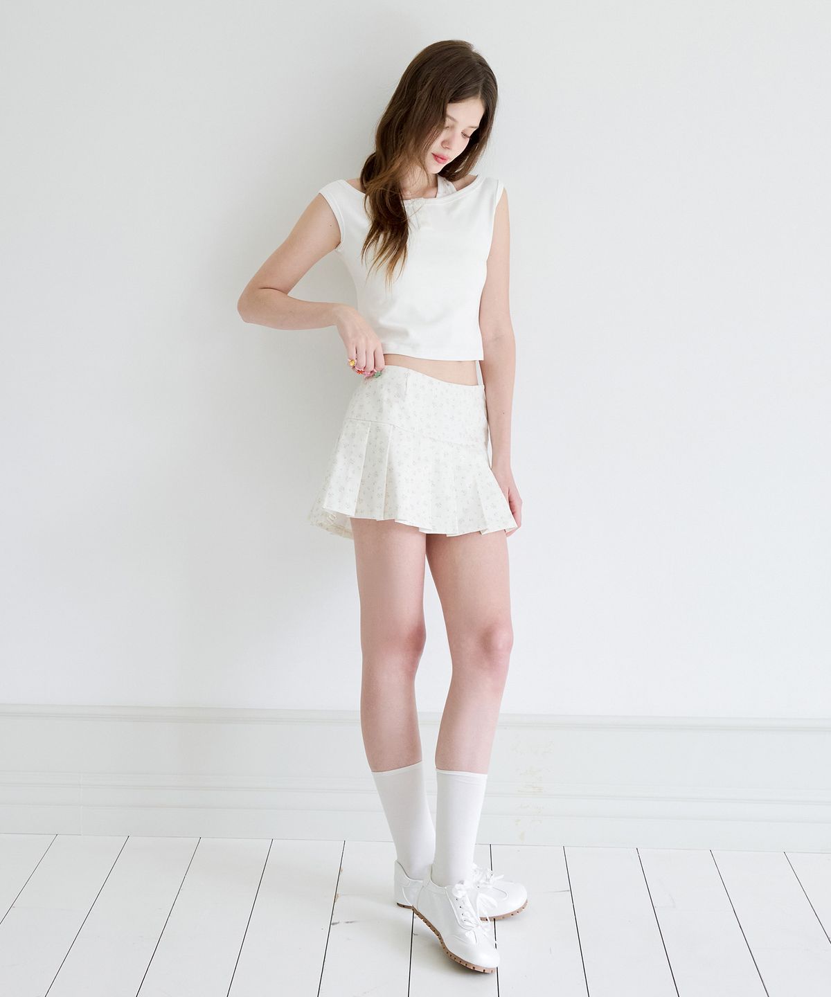 알키알카(ALKI ALKA) Blooming Halter Top (Ivory)