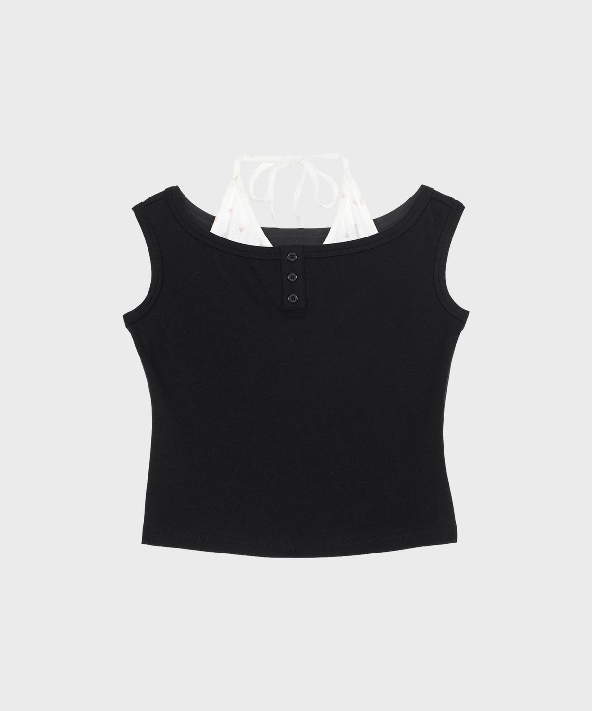 알키알카(ALKI ALKA) Blooming Halter Top (Black)