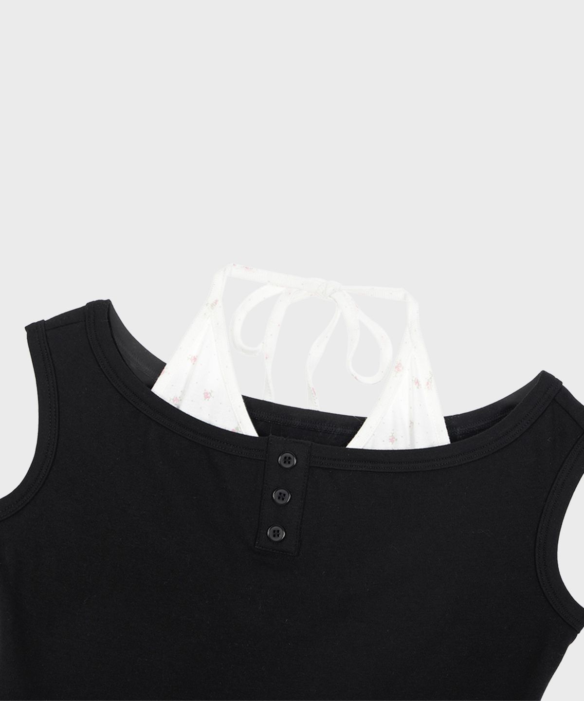알키알카(ALKI ALKA) Blooming Halter Top (Black)