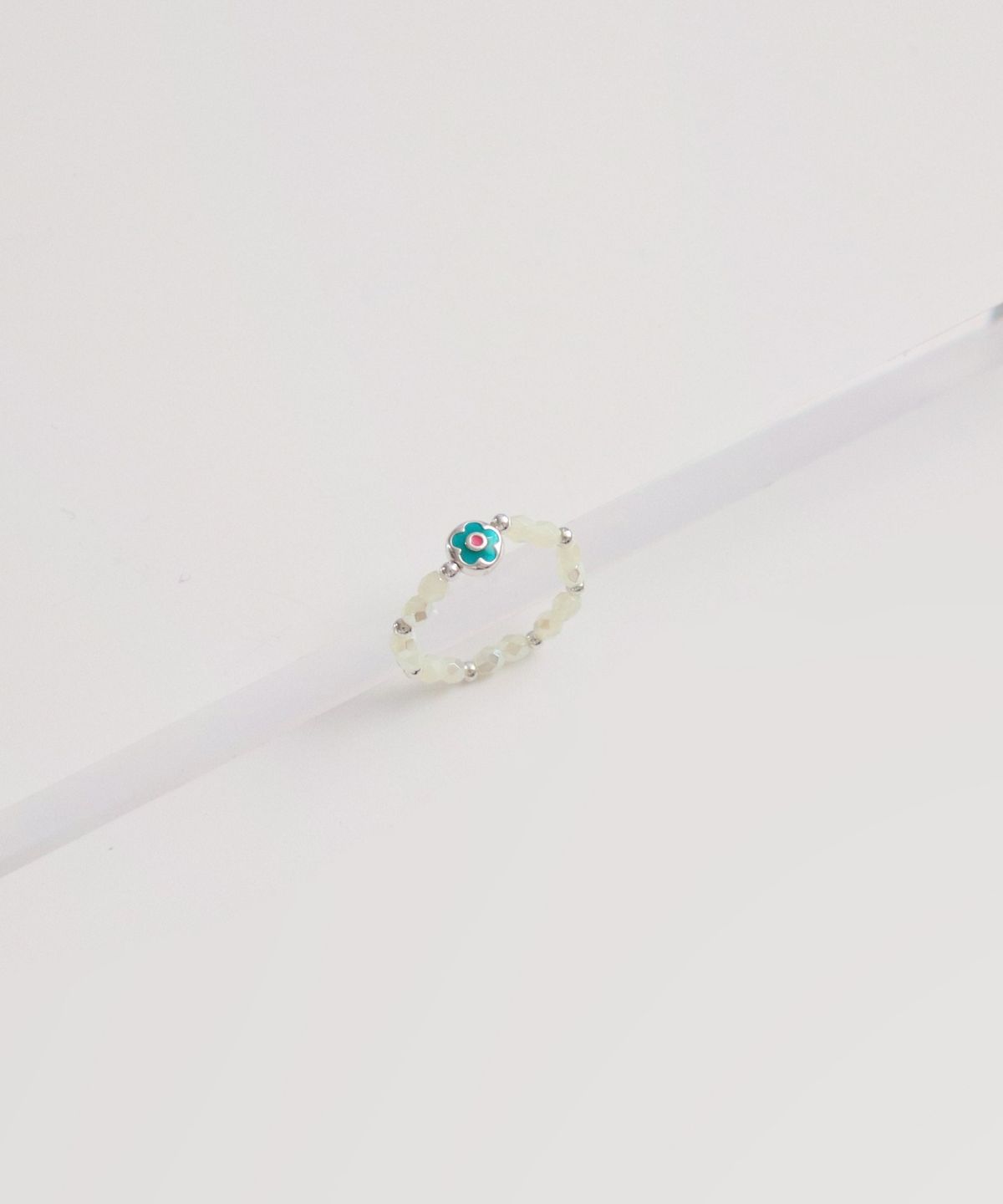 봉보(BONBEAU) Heart, Flower silver charm silverball beads Ring 925실버 하트 플라워 참 은볼 밴딩 비즈 반지