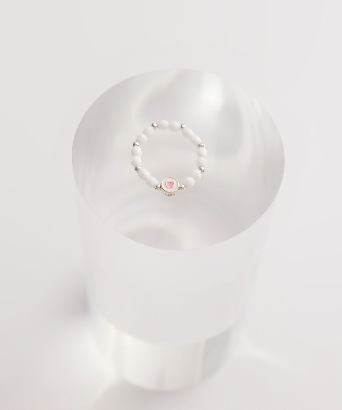 봉보(BONBEAU) Heart, Flower silver charm silverball beads Ring 925실버 하트 플라워 참 은볼 밴딩 비즈 반지