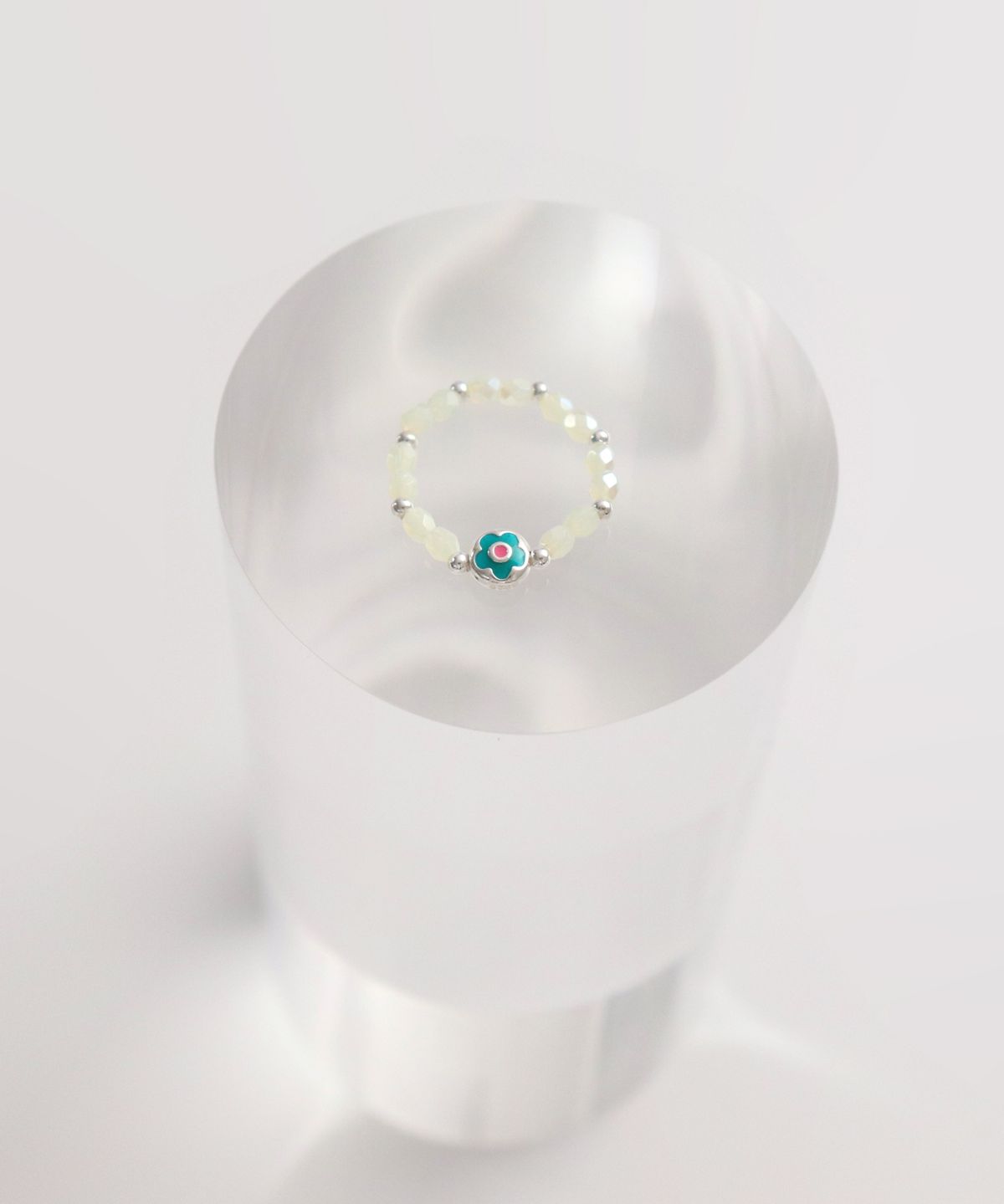 봉보(BONBEAU) Heart, Flower silver charm silverball beads Ring 925실버 하트 플라워 참 은볼 밴딩 비즈 반지