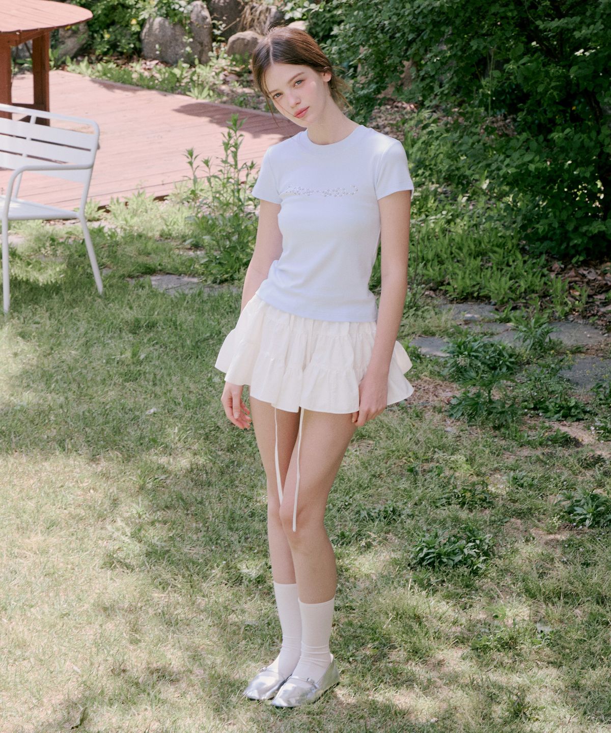 알키알카(ALKI ALKA) Puffy Mini Skirt (Ivory)