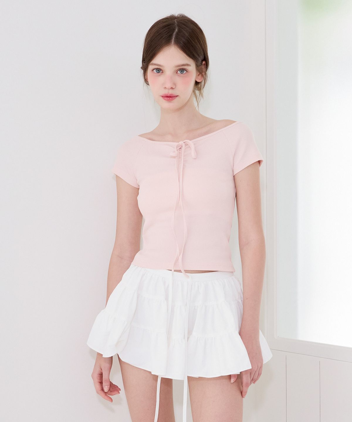 알키알카(ALKI ALKA) Puffy Mini Skirt (Ivory)