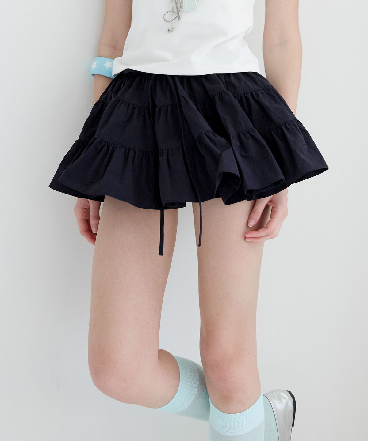 알키알카(ALKI ALKA) Puffy Mini Skirt (Dark Navy)