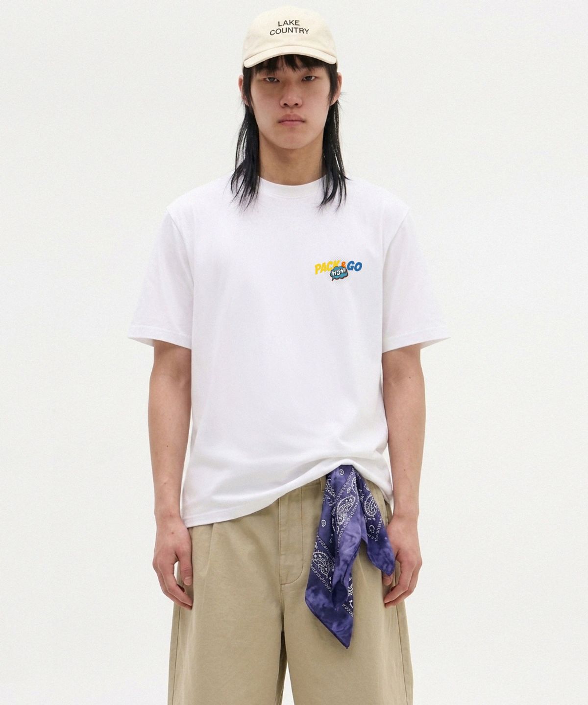 엠블룩(AMBLELOOK) 프리미엄 면스판 라운드 반팔티 Climbing (4color)