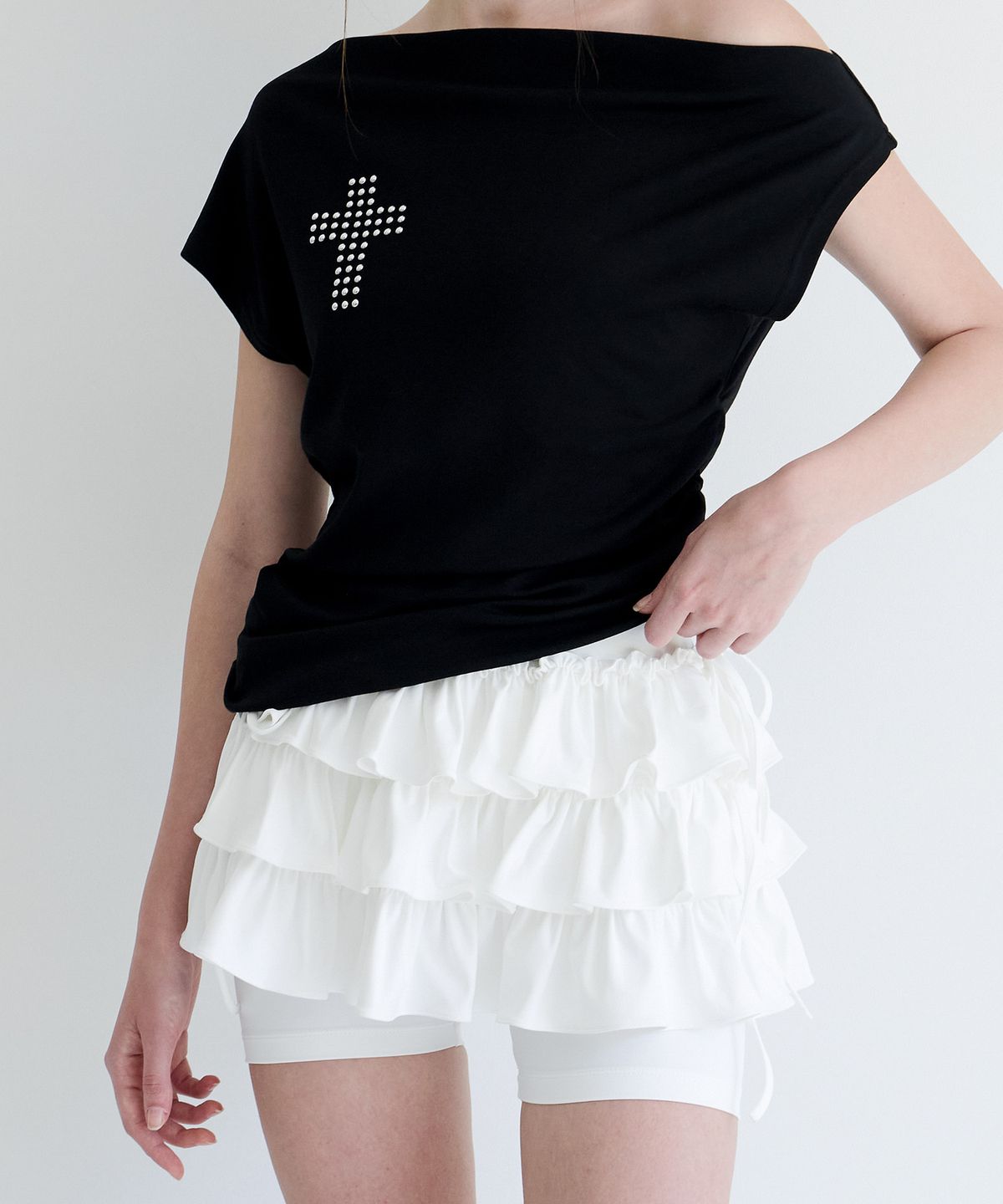 알키알카(ALKI ALKA) Ballet Layered Skort (Ivory)