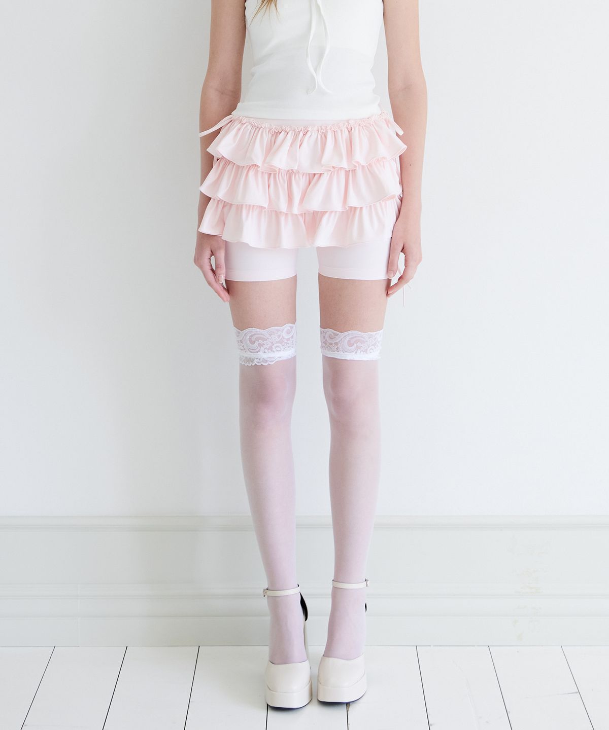 알키알카(ALKI ALKA) Ballet Layered Skort (Light Pink)