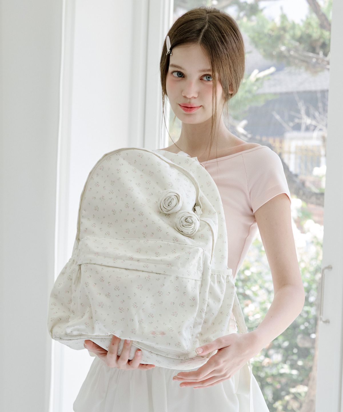 알키알카(ALKI ALKA) Floral Corsage Backpack (Floral)