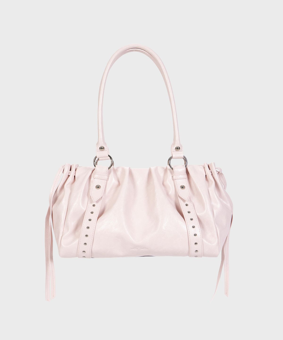 알키알카(ALKI ALKA) Studded Ruched Bag (Light Pink)
