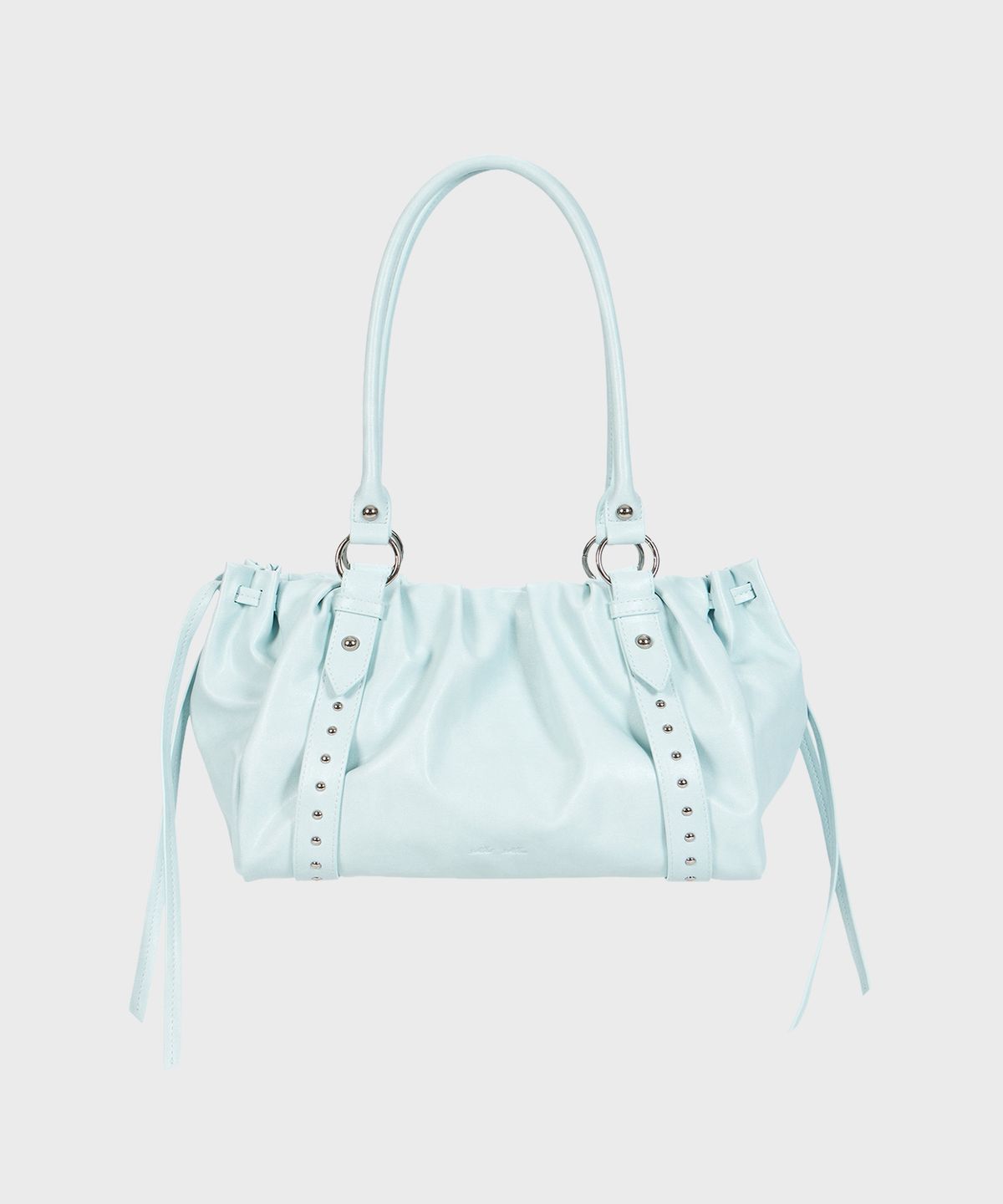 알키알카(ALKI ALKA) Studded Ruched Bag (Ice Blue)