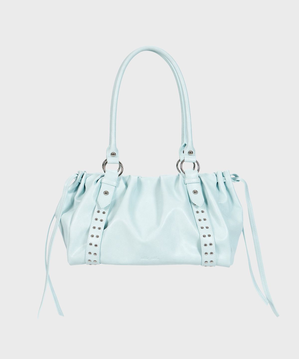 알키알카(ALKI ALKA) Studded Ruched Bag (Ice Blue)