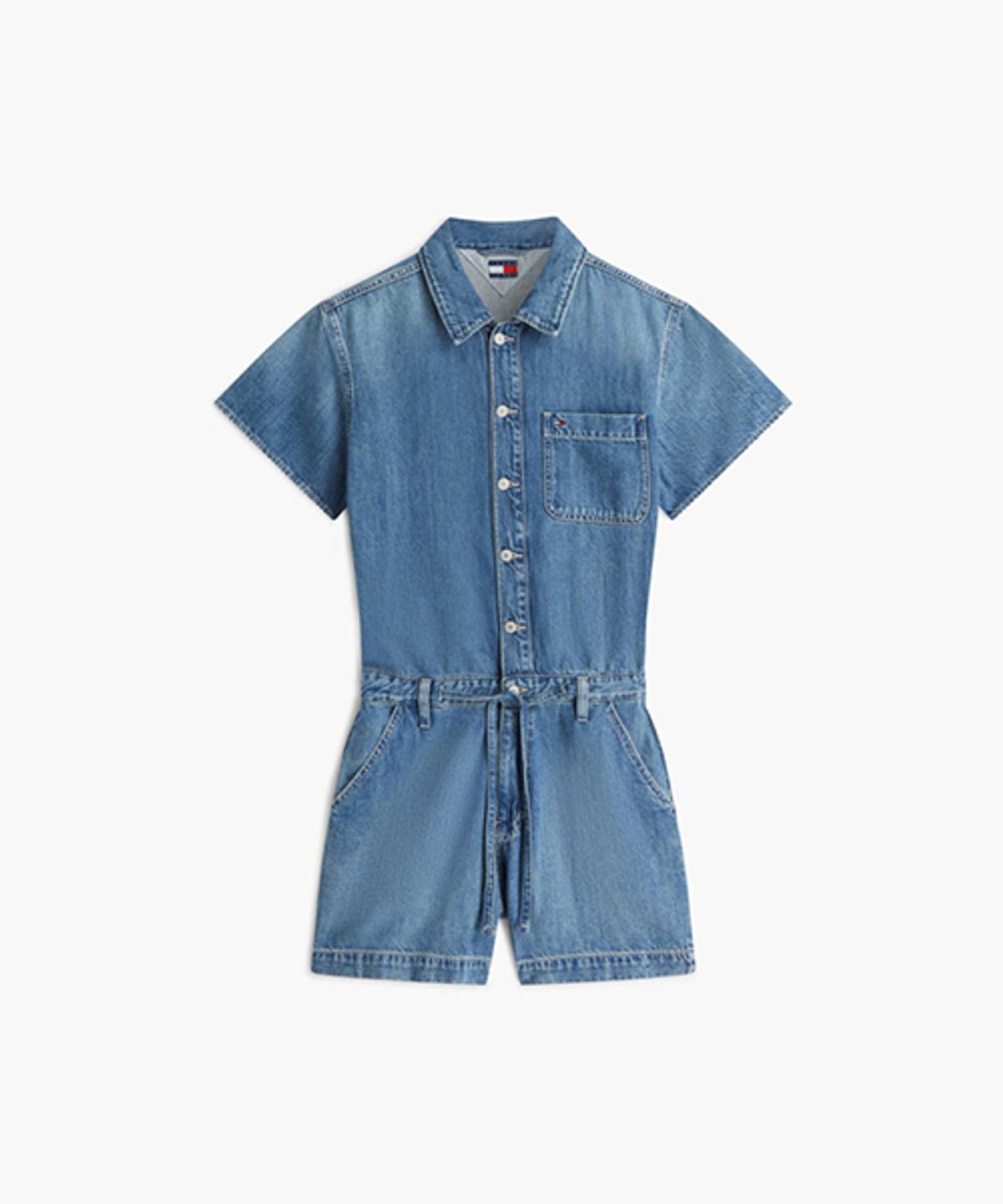 타미진스(TOMMY JEANS) 코튼 블렌드 데님 플레이수트 (T32G6NOP11TWT11A5)