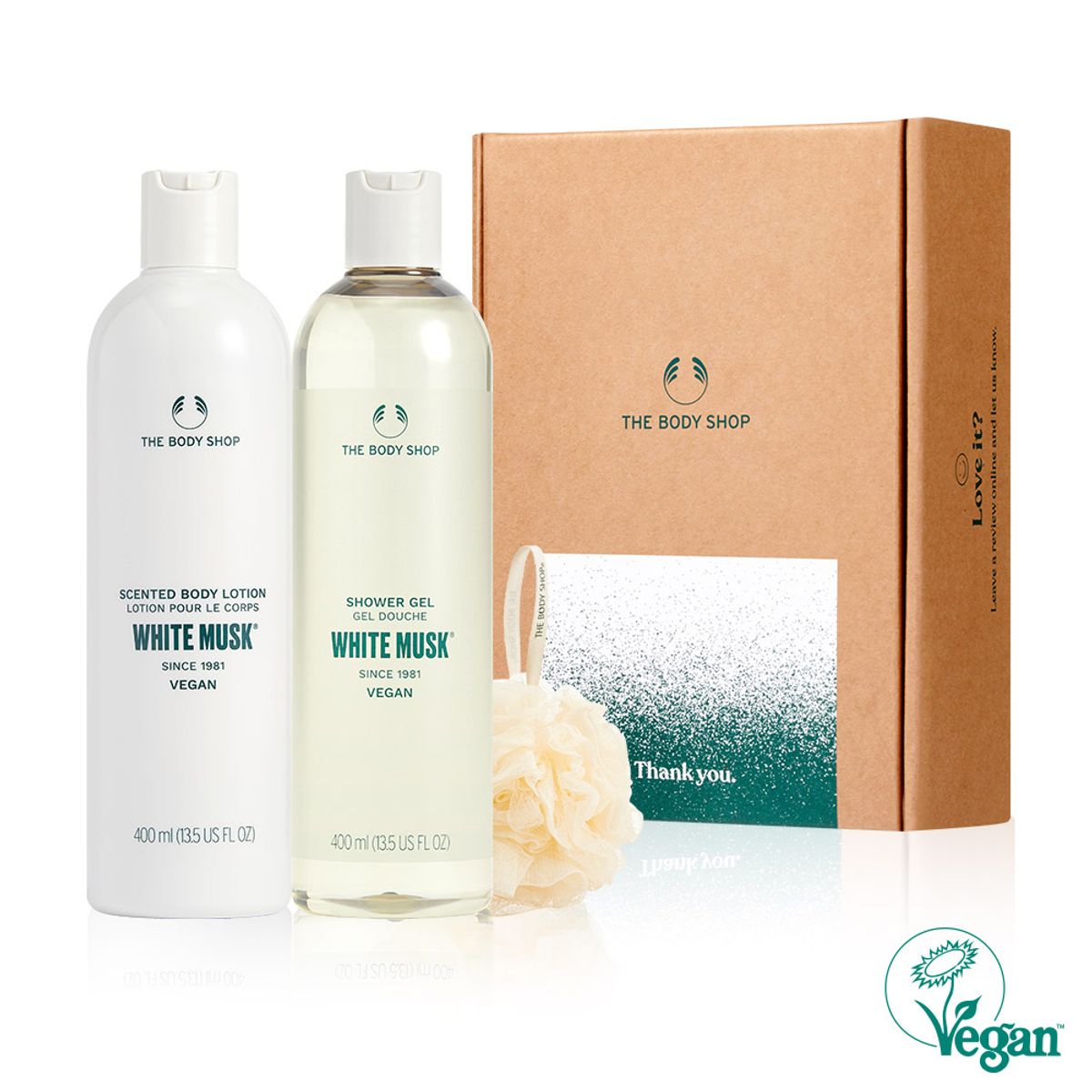 더바디샵(THE BODY SHOP) 화이트 머스크 400ML 2종 선물세트 (샤워젤+바디로션) (888223)