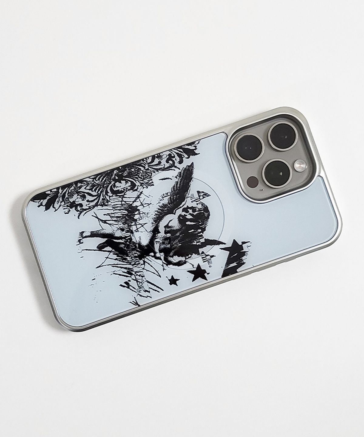 메모리즈바운더리(MEMORIESBOUNDARY) AETERNA Divine Scrawl Phone Case (Slate Noir) (SV_Epoxy/MagSafe Glass)