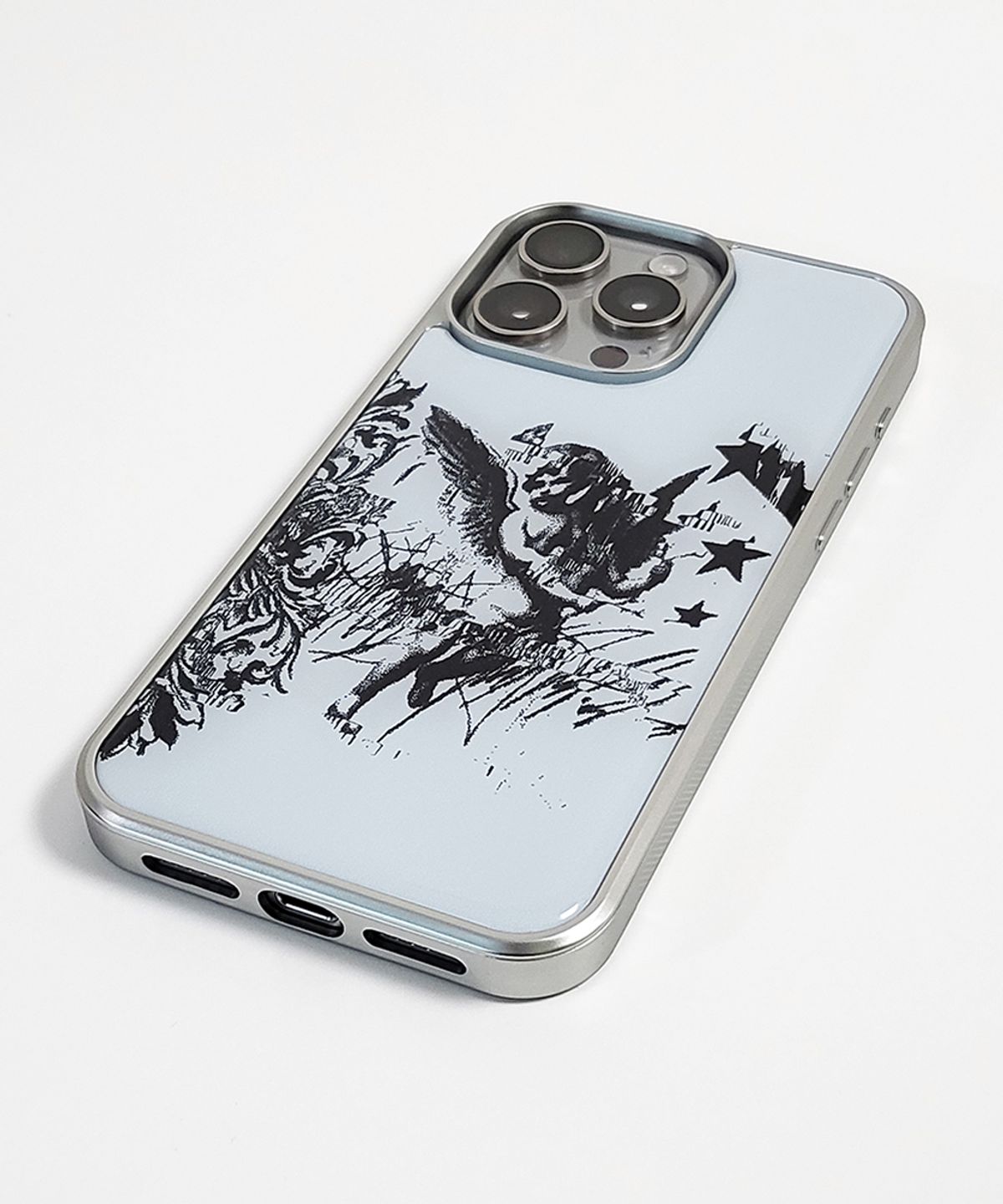 메모리즈바운더리(MEMORIESBOUNDARY) AETERNA Divine Scrawl Phone Case (Slate Noir) (SV_Epoxy/MagSafe Glass)