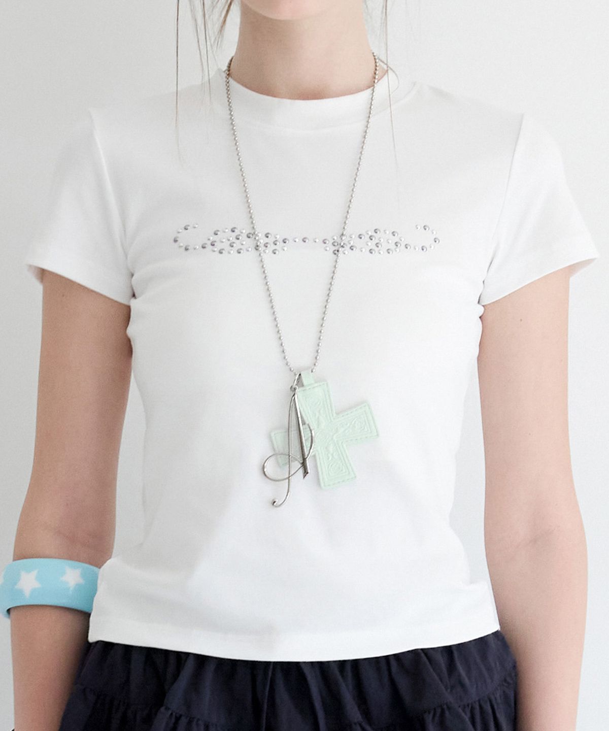 알키알카(ALKI ALKA) Cross Keychain Necklace (Mint)
