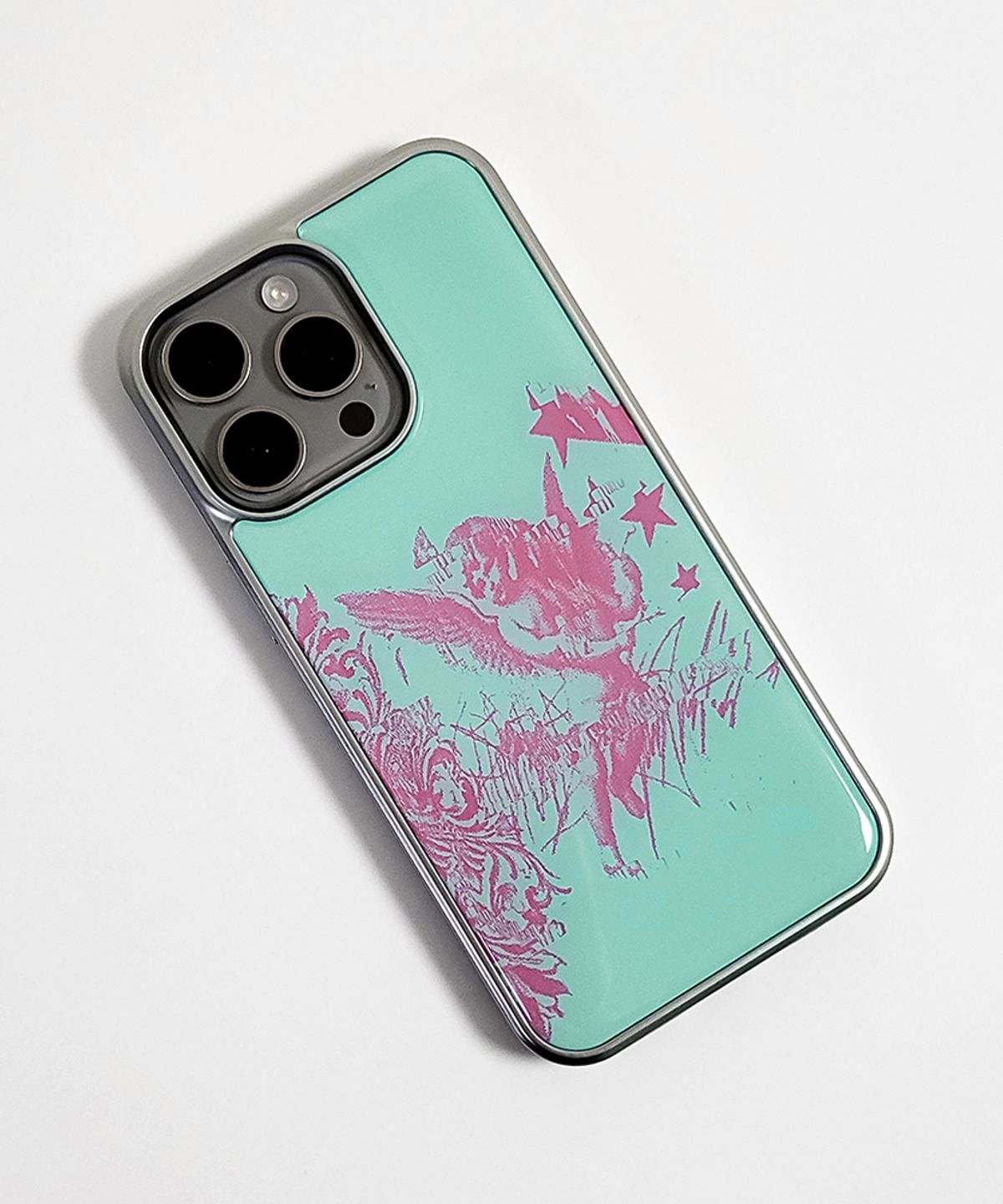 메모리즈바운더리(MEMORIESBOUNDARY) AETERNA Divine Scrawl Phone Case (Mint Aura) (SV_Epoxy/MagSafe Glass)