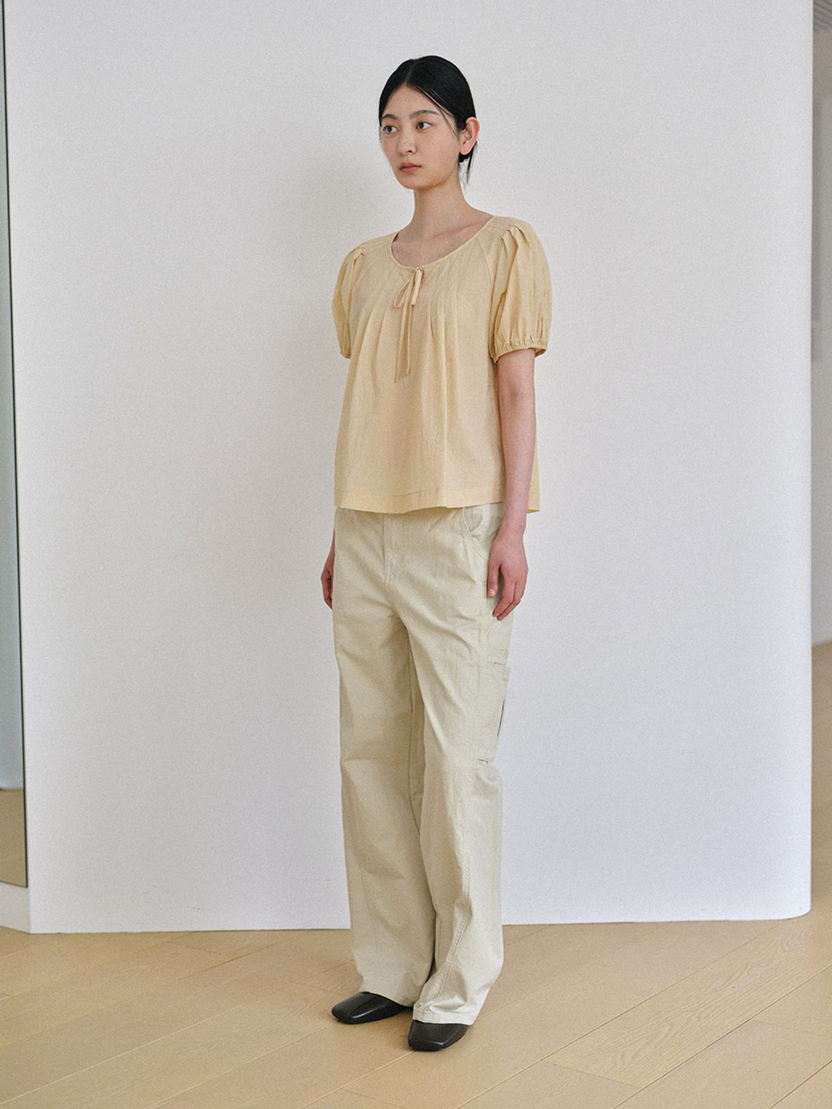 헌치(HUNCH) Wide-Leg Cargo Cotton Pants