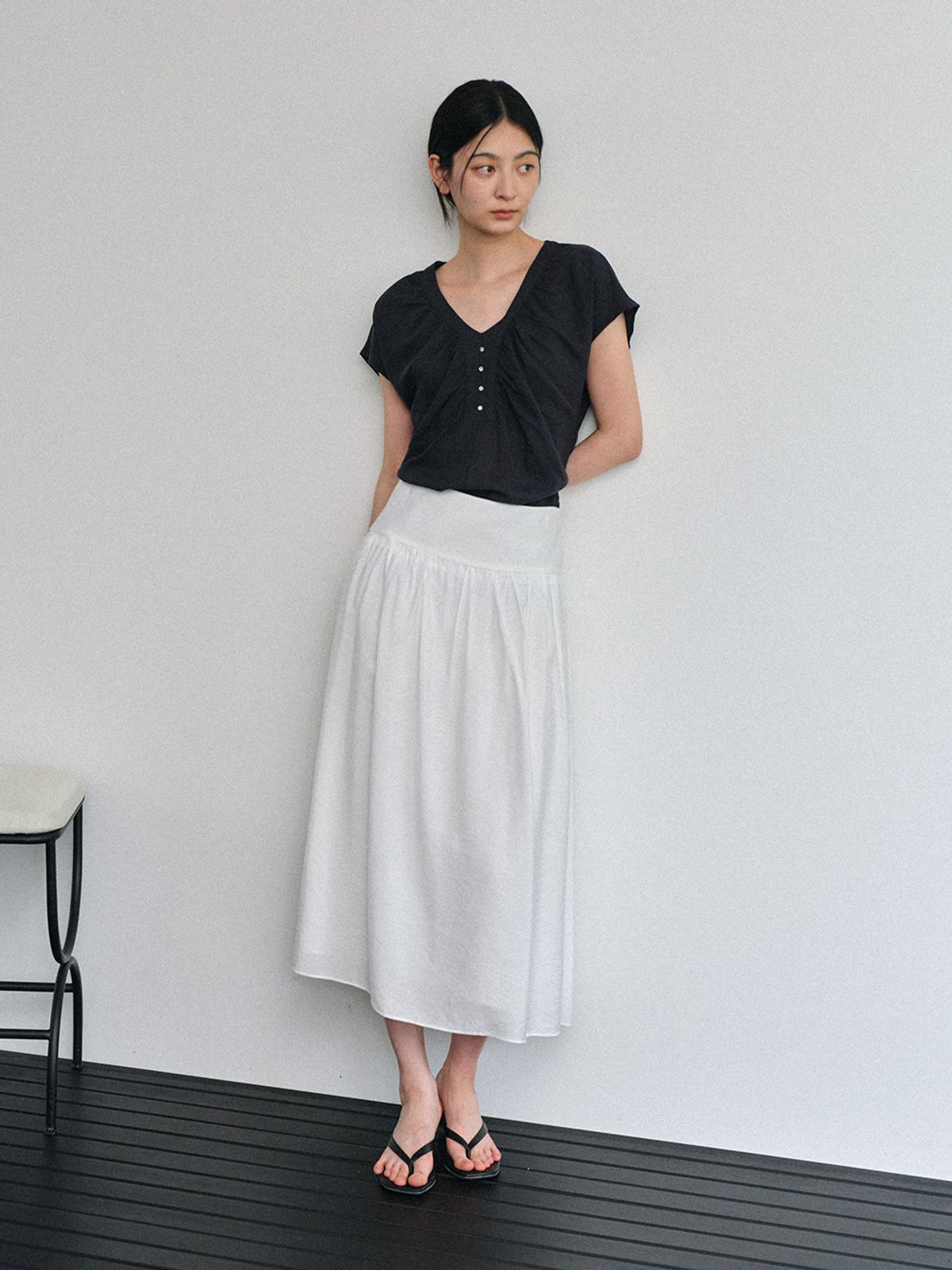 헌치(HUNCH) Volume Shirring Skirt (2color)