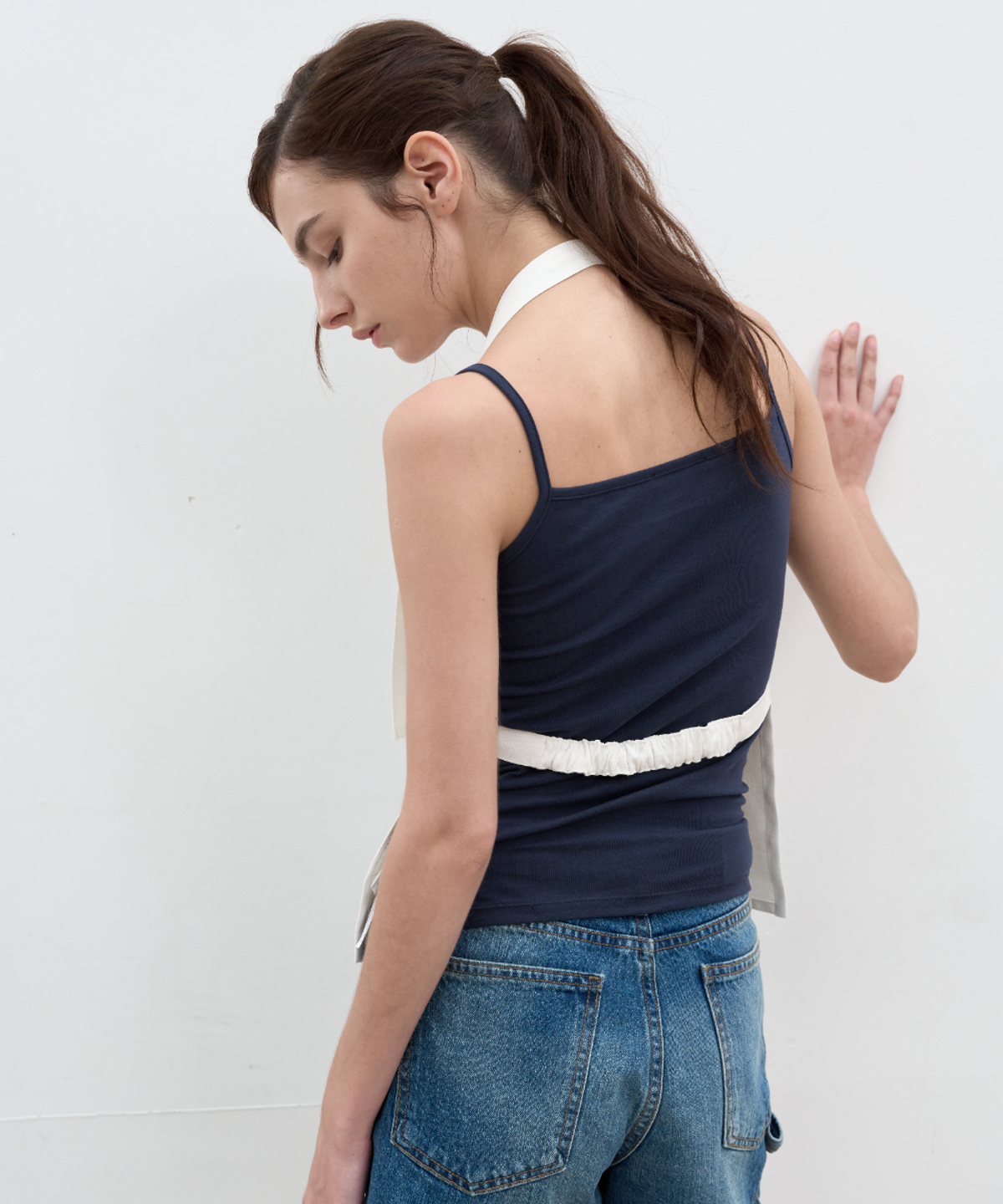 서란(SEORAN) Layered Halter-Neck Top_Ivory