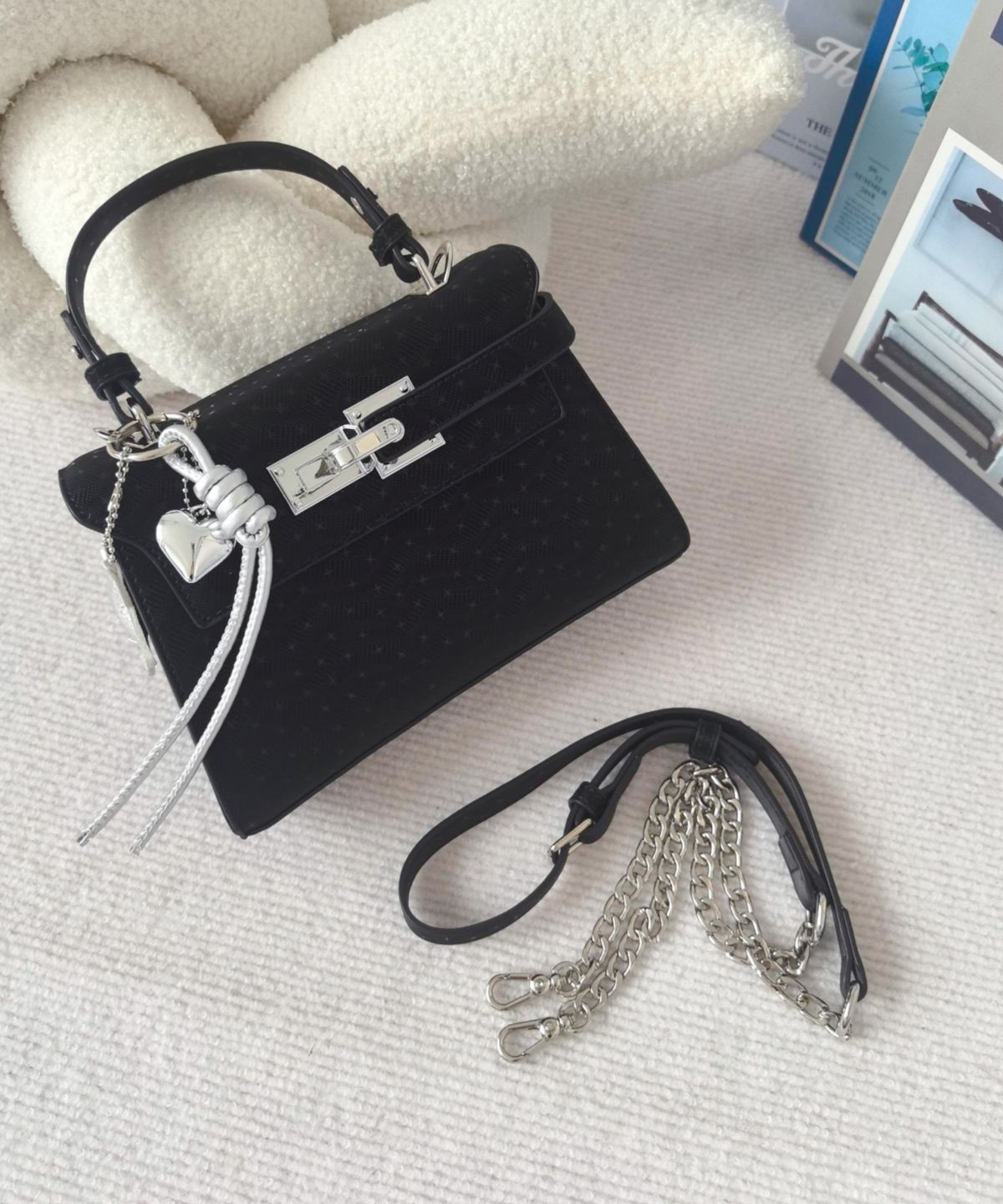 라모드마키(LA MODE MAQI) 스타 디테일 미니 백 탑 핸들 크로스바디 숄더백