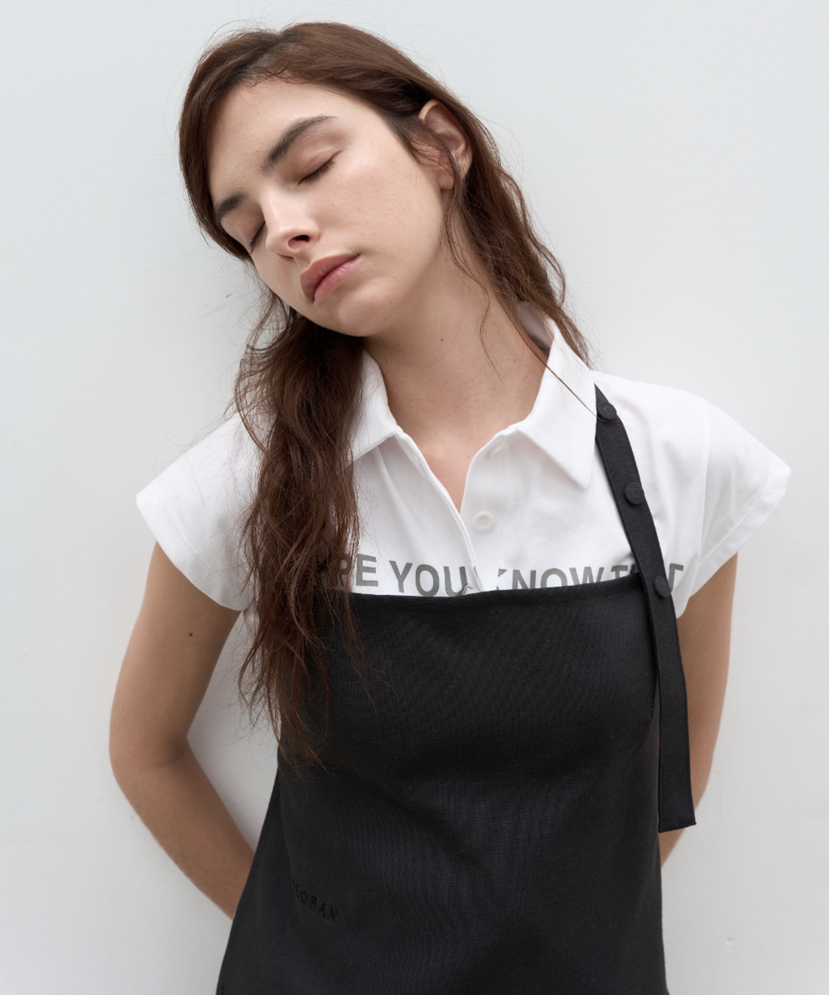 서란(SEORAN) Layered Halter-Neck Top_Charcoal