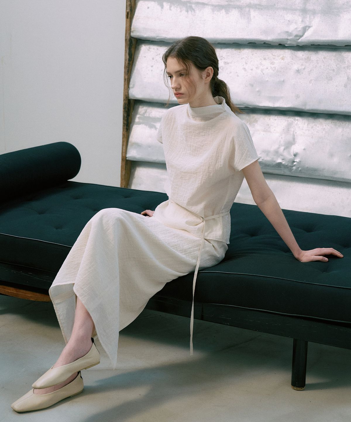 라메레이(LAMEREI) Linkle Sheer H-Line Maxi Skirt[LMBFSPSK413]-2color