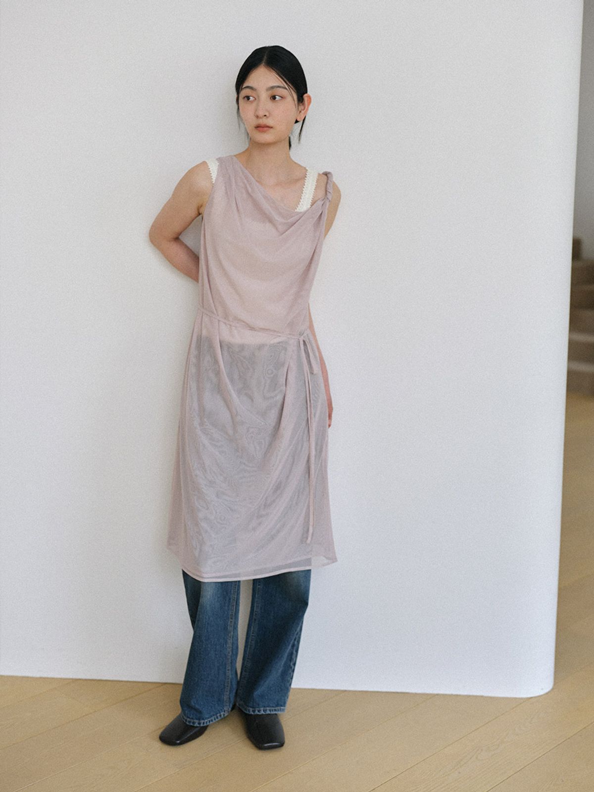 헌치(HUNCH) Soft Layered Mesh Dress