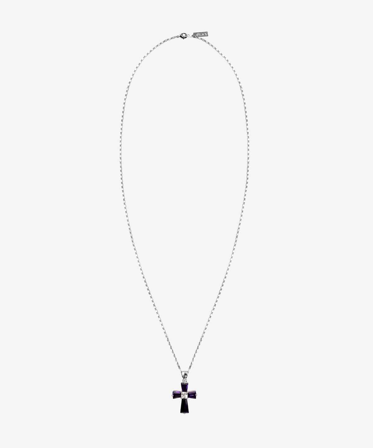 블랙 퍼플(BLACK PURPLE) 롱 딜리 십자가 목걸이_퍼플 Long Dilly Cross Necklace_Purple