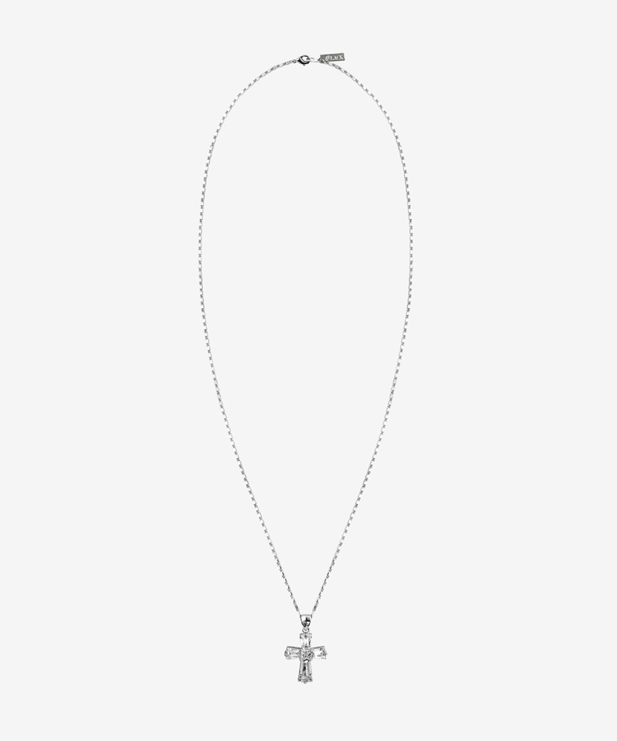 블랙 퍼플(BLACK PURPLE) 롱 딜리 십자가 목걸이_실버 Long Dilly Cross Necklace_Silver