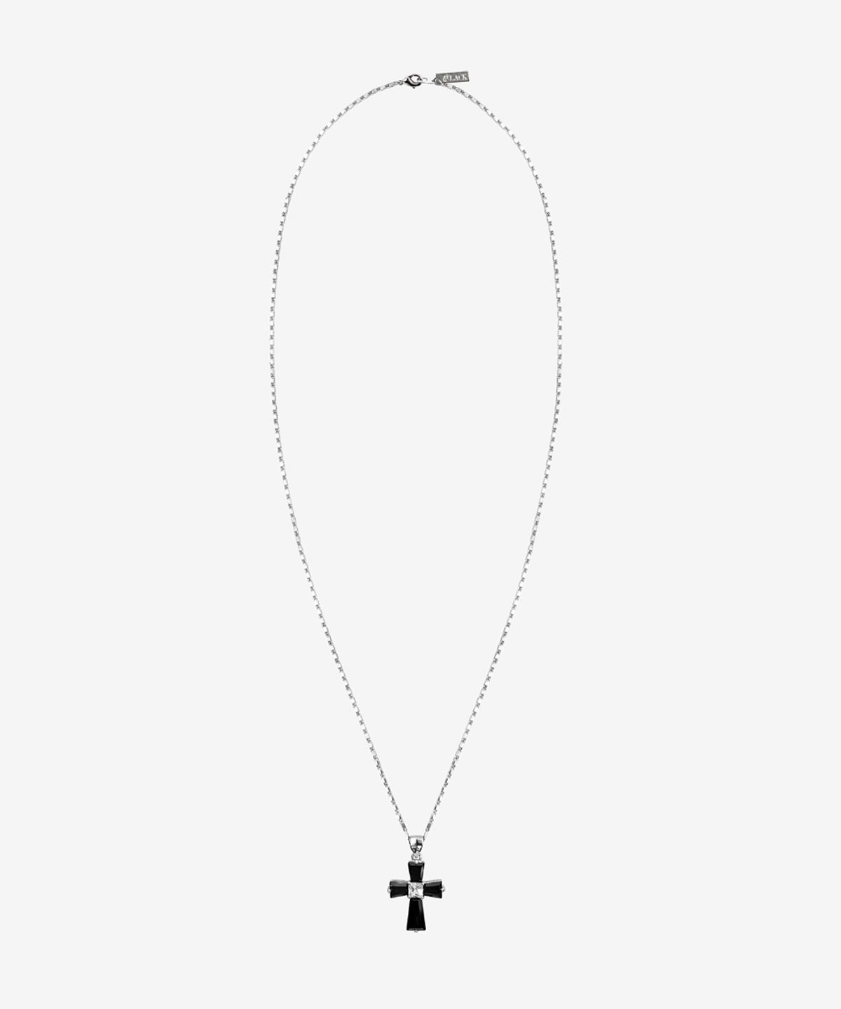 블랙 퍼플(BLACK PURPLE) 롱 딜리 십자가 목걸이_블랙 Long Dilly Cross Necklace_Black