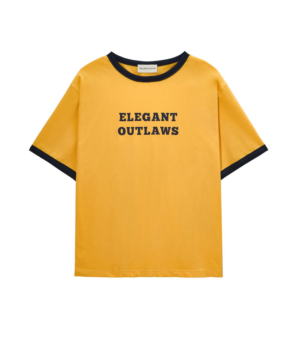 롤링스튜디오(ROLLINGSTUDIOS) ELEGANT OUTLAWS RINGER T-SHIRT YELLOW