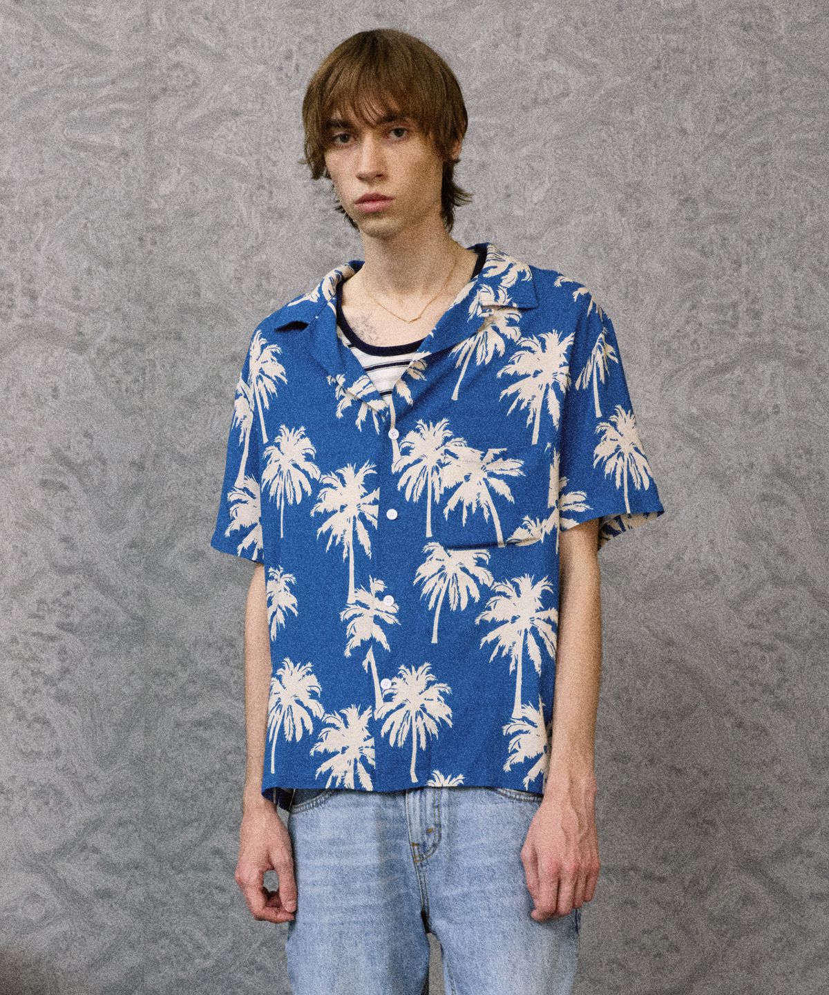 롤링스튜디오(ROLLINGSTUDIOS) HAWAIIAN SHIRT PALMTREE DEEP BLUE