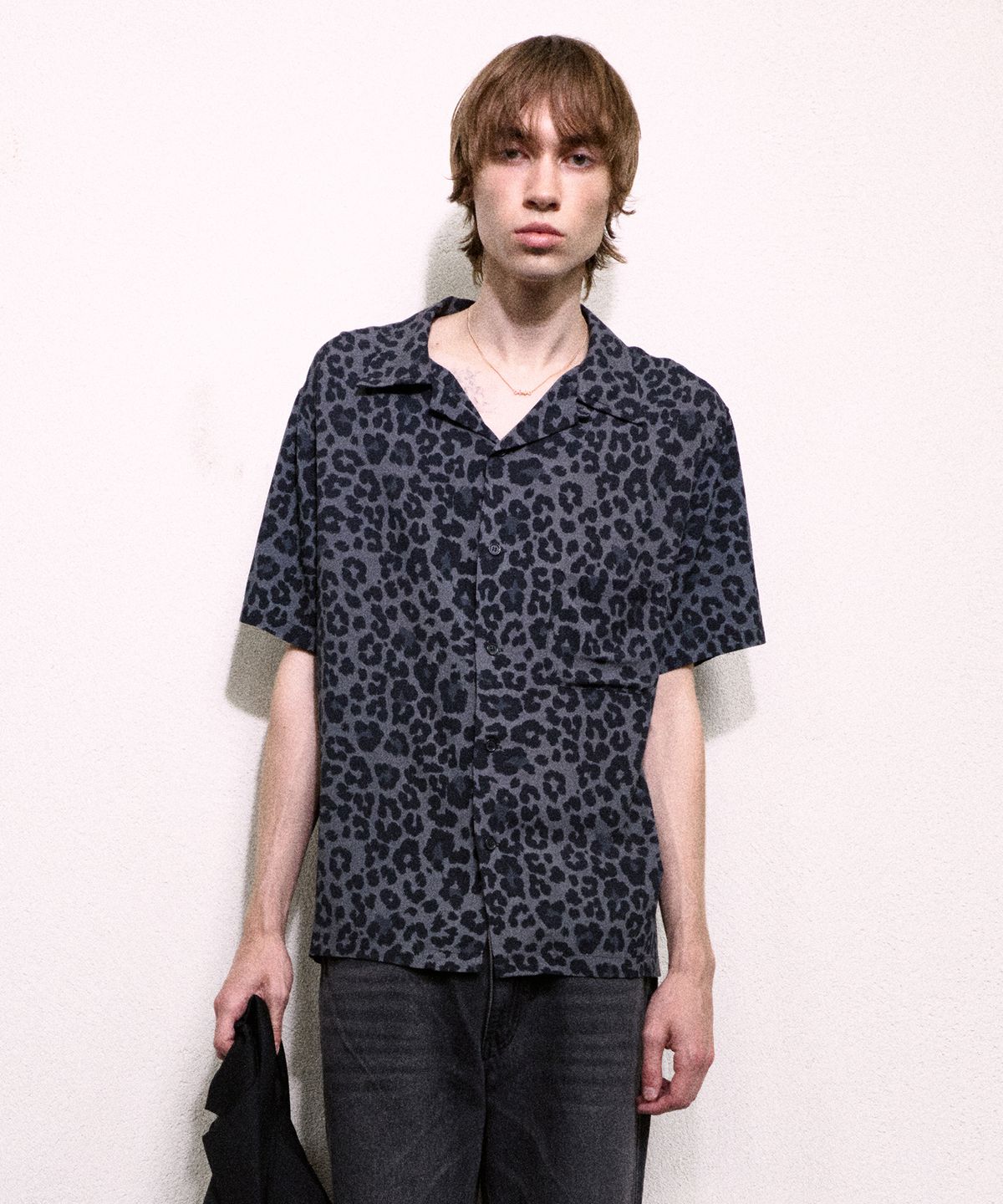 롤링스튜디오(ROLLINGSTUDIOS) HAWAIIAN SHIRT LEOPARD GREY