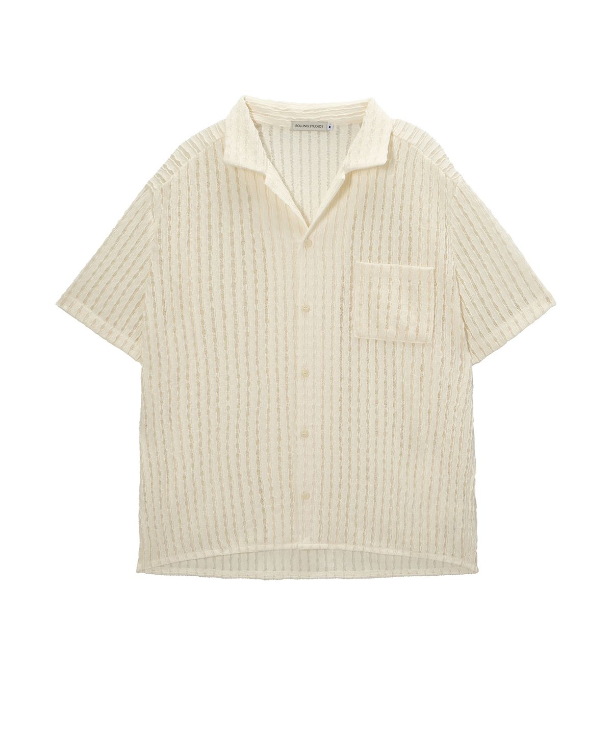 롤링스튜디오(ROLLINGSTUDIOS) CROCHET OPEN COLLAR SHIRT IVORY