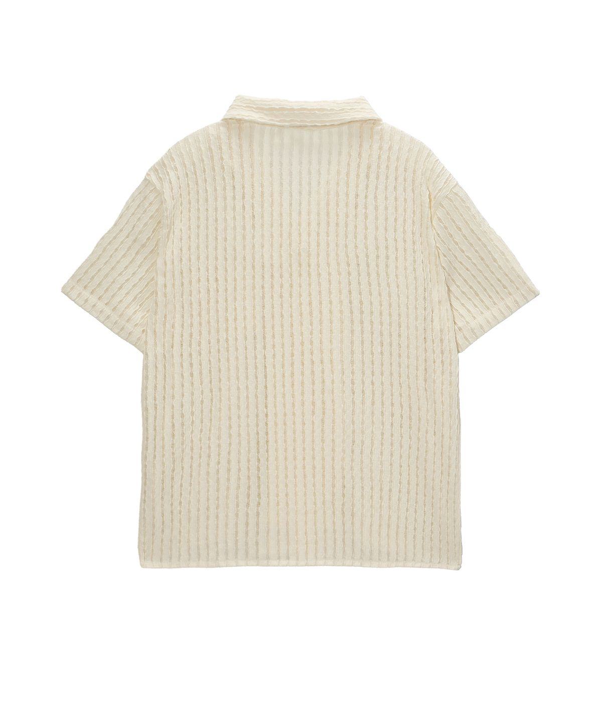 롤링스튜디오(ROLLINGSTUDIOS) CROCHET OPEN COLLAR SHIRT IVORY