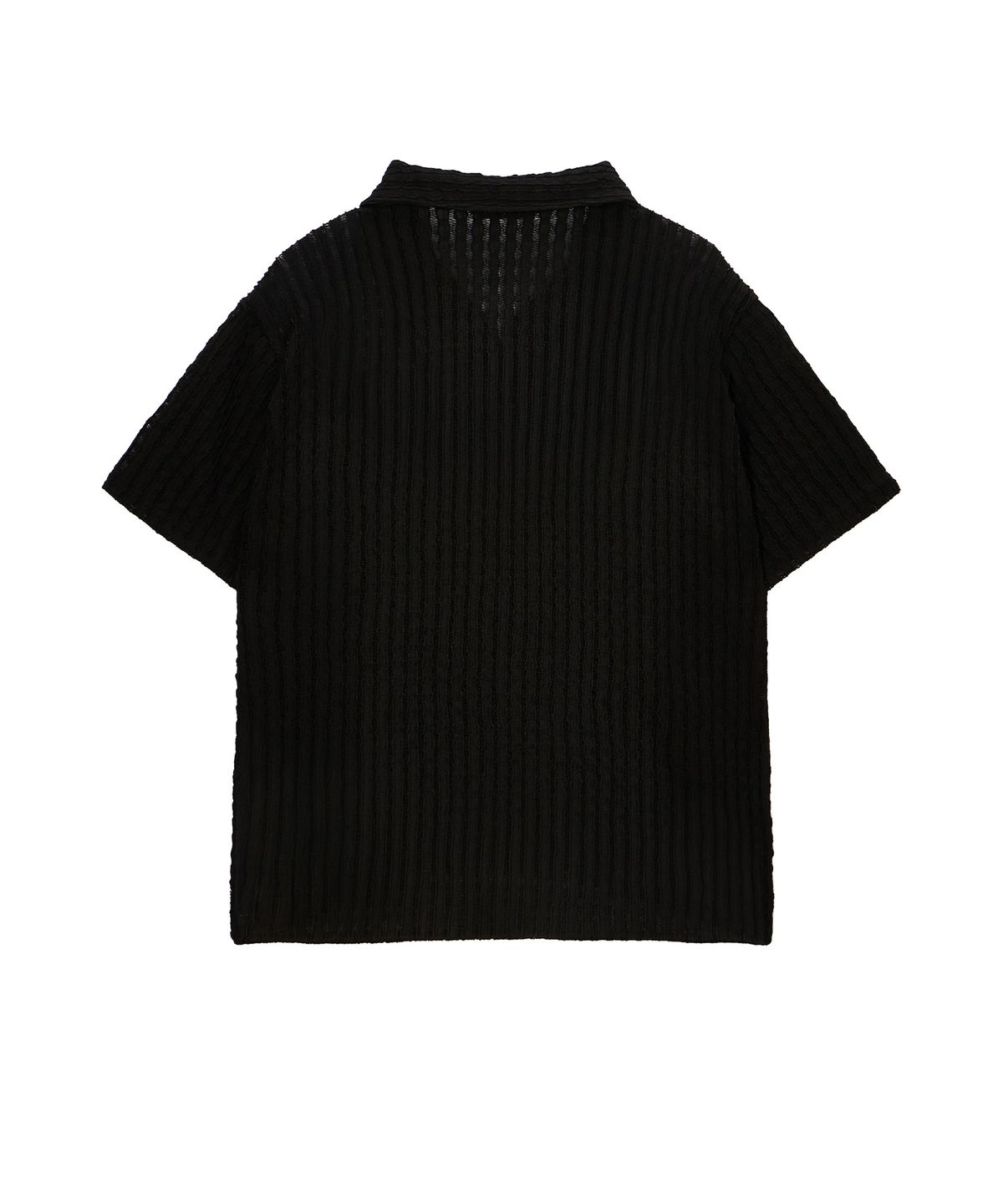 롤링스튜디오(ROLLINGSTUDIOS) CROCHET OPEN COLLAR SHIRT BLACK
