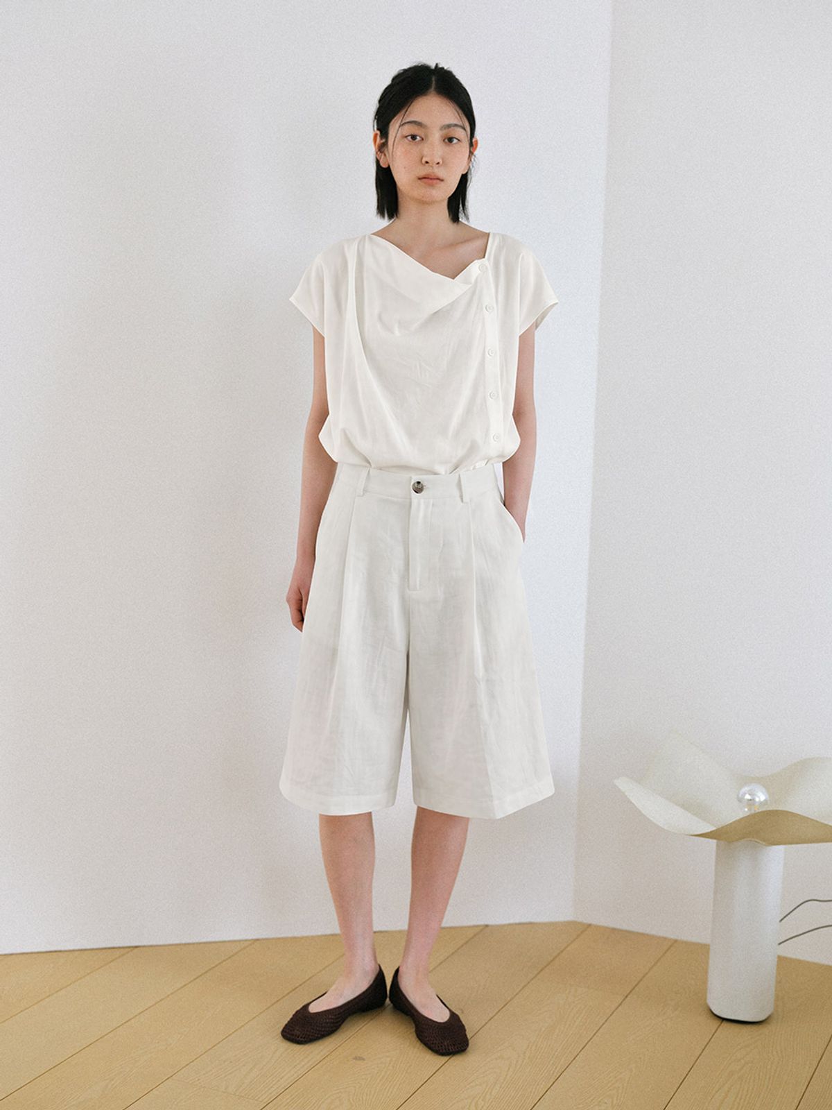 헌치(HUNCH) Soft Drape Cowl Shirt Blouse (2color)