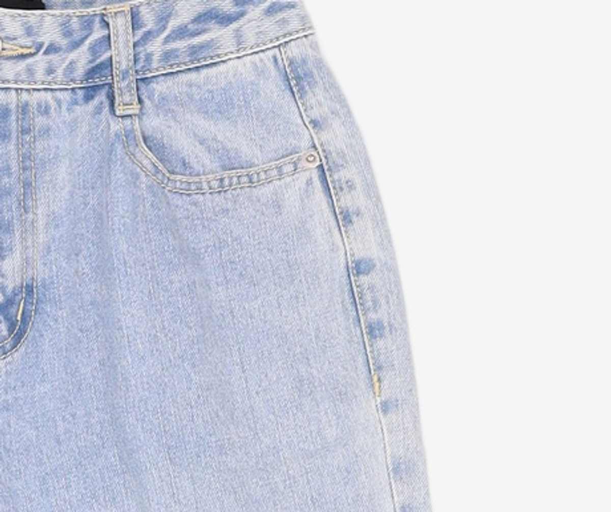 미쏘(MIXXO) 롤업 와이드 데님 MIWTJC817J 24