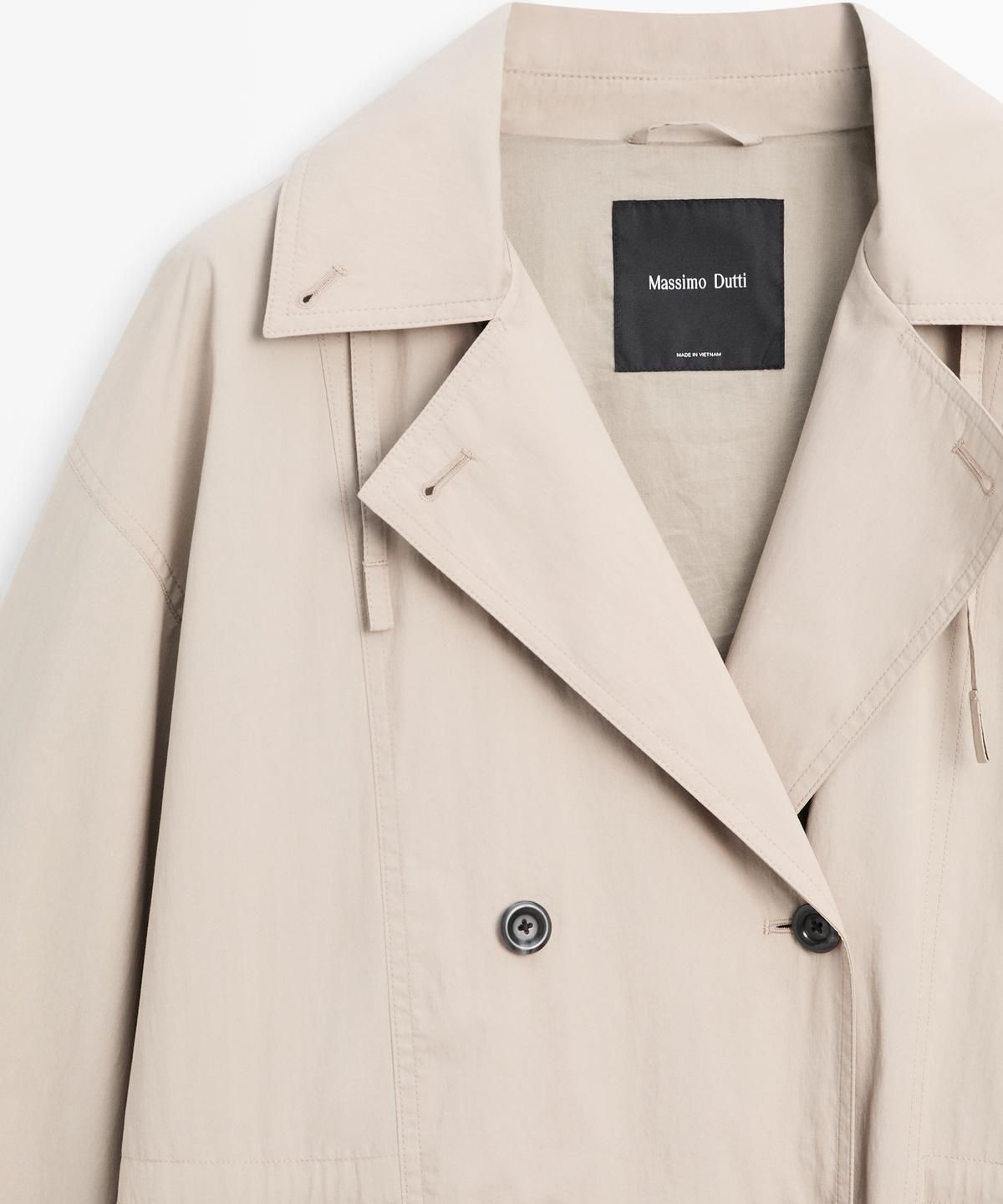 마시모두띠(MASSIMO DUTTI) 코튼 블렌드 테크니컬 트렌치코트