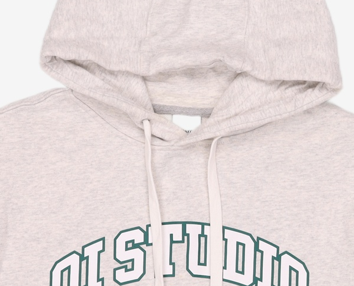 오아이오아이 컬렉션(OIOI COLLECTION) ARCH LOGO CROP HOODIE [LIGHT GREY] FREE